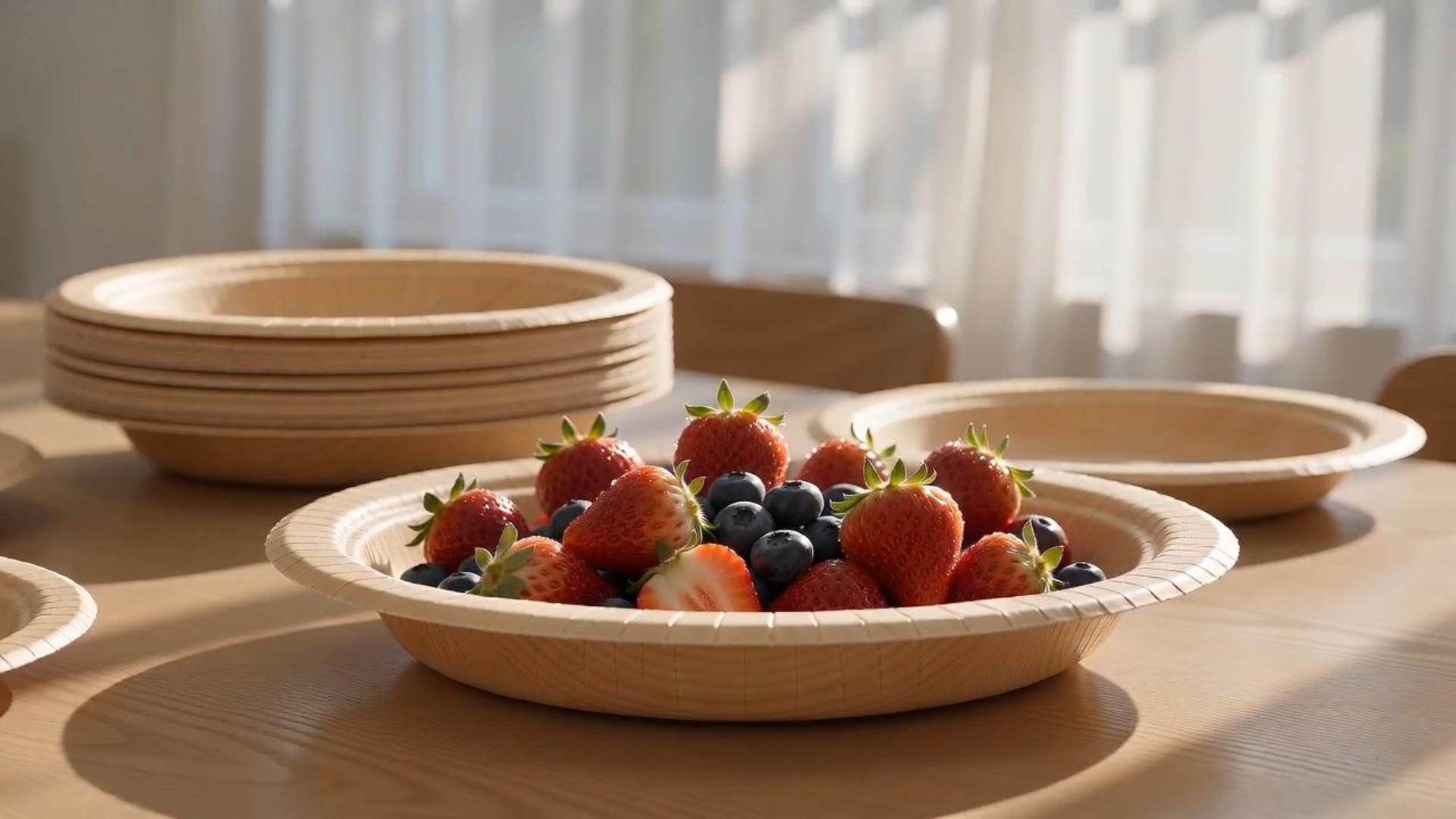thumbnail video image 2 of DTFMZOV Paper Plates 8.5, 30 Pcs Wood Grain 2X Thickened Plates, Heavy Duty Round Deep Serving Plates for Party, Daily Use, Holiday, Soak & Cut Proof, Microwave & Freezer Safe, 2 of 10
