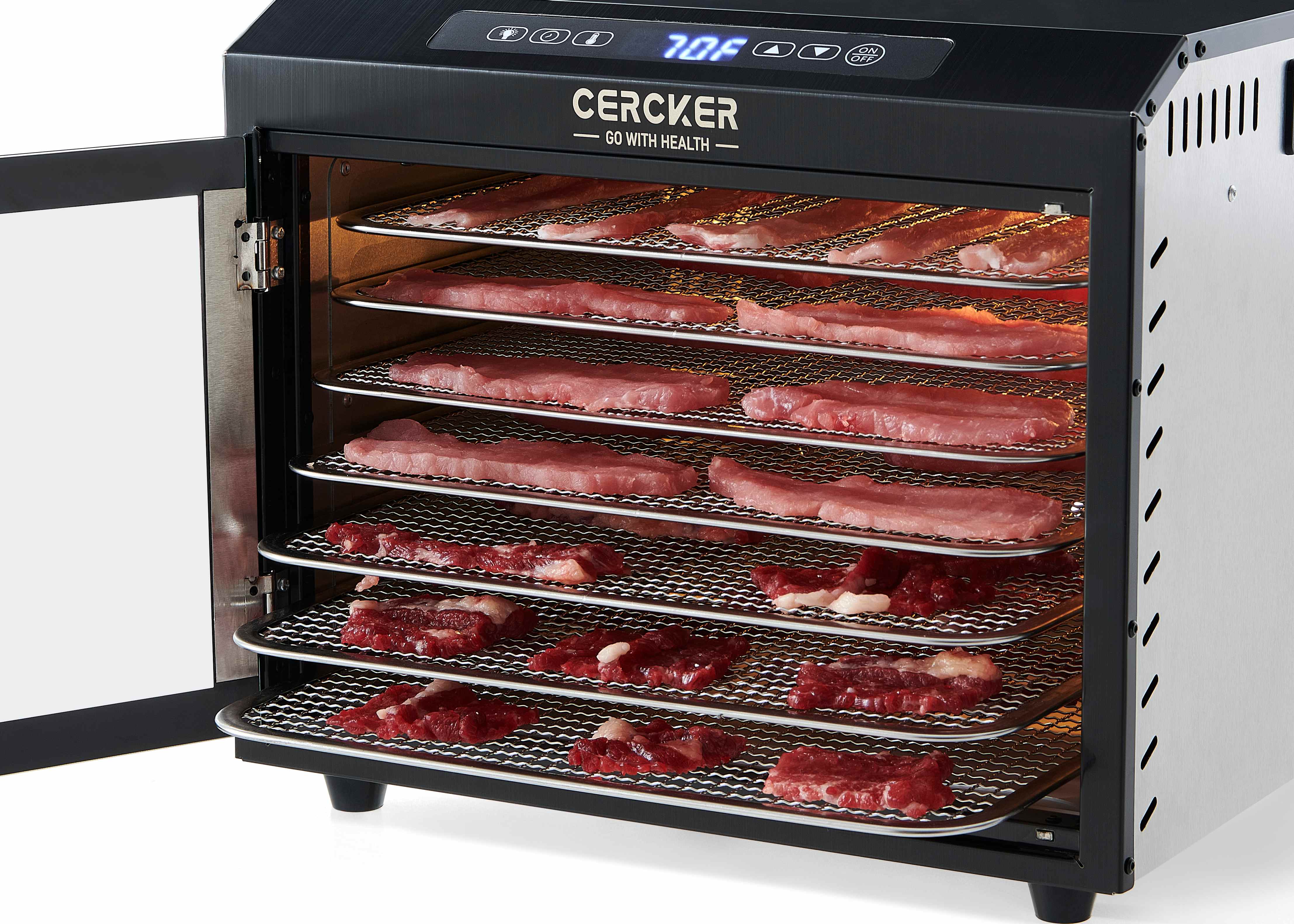 Cercker Food Dehydrator Machine, 7 Trays, Stainless Steel, 800W