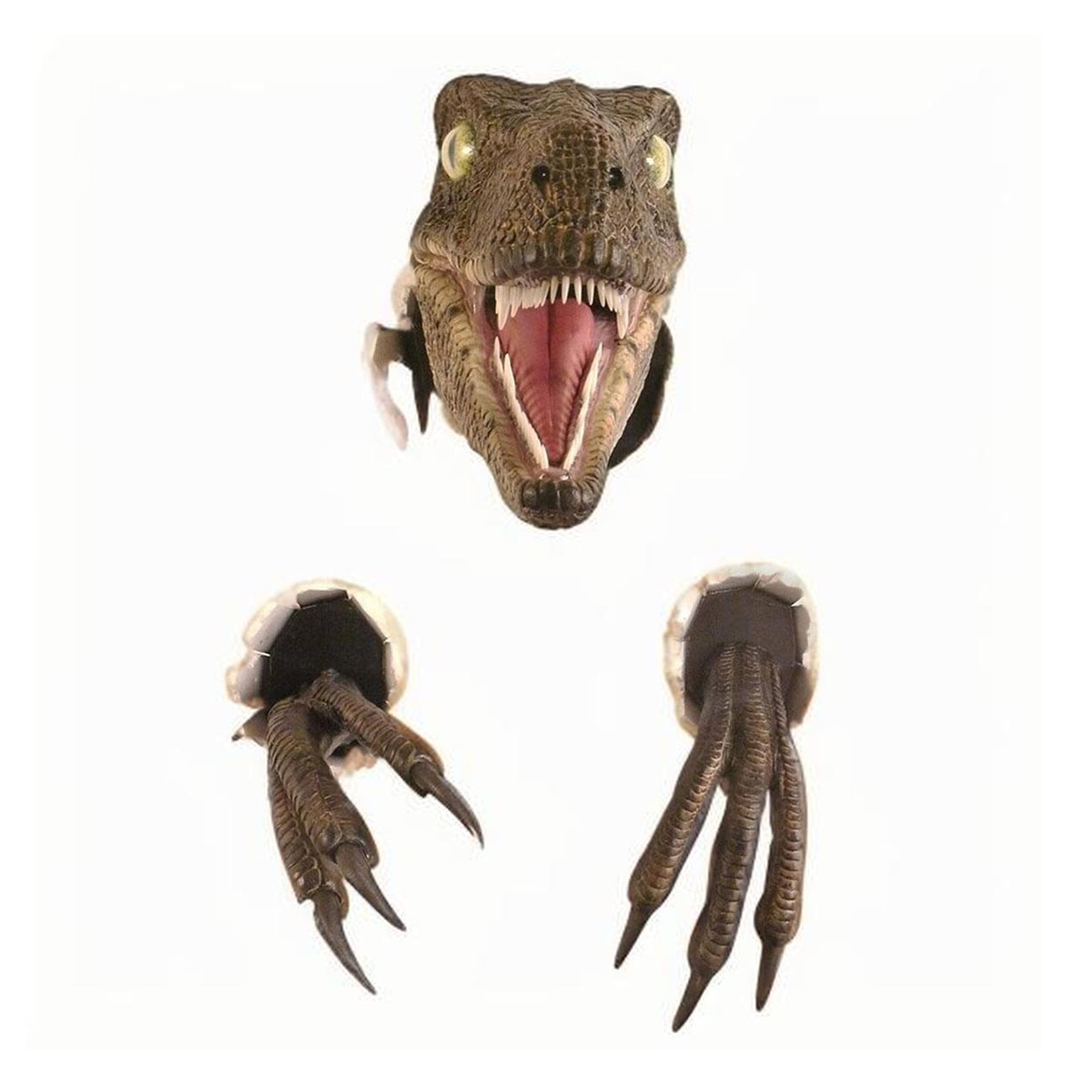 thumbnail video image 2 of Dinosaur Wall Mounted Head Statue Bust Hanging Sculpture, Wall Art 3D Sculpture for Home Decoration, 2 of 7