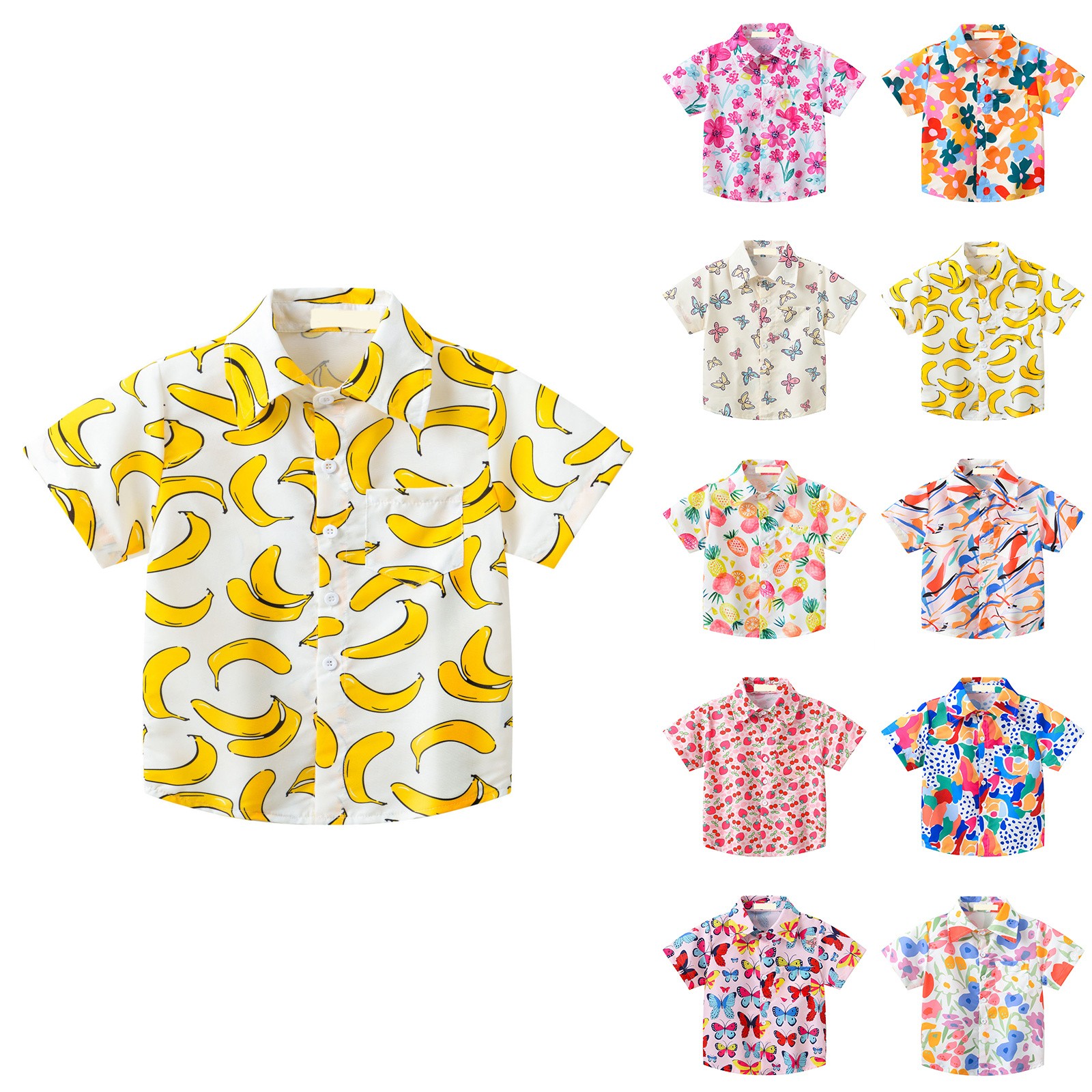 thumbnail video image 2 of Ruyang Cute Hawaiian Shirts for Toddler Baby Girls, Short Sleeve Summer Casual Beach Holiday Vacation Clothes with Button, 2 of 10