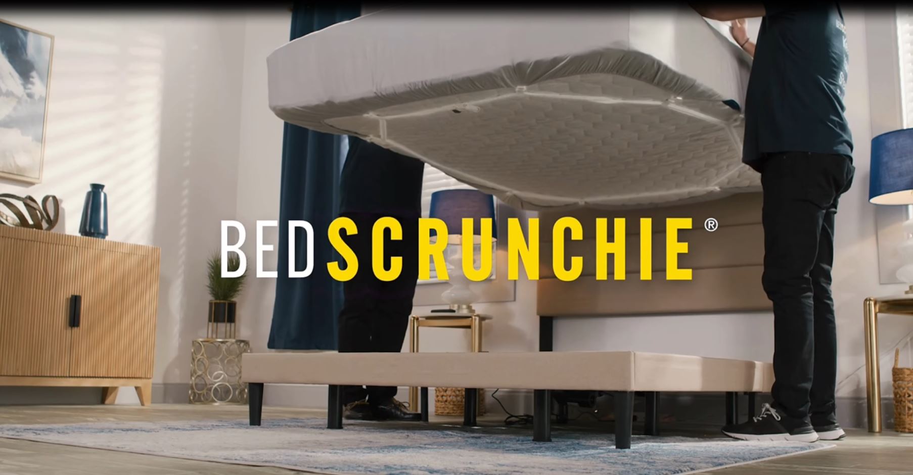 thumbnail video image 2 of Bed Scrunchie 360-Degree Adjustable Sheet Strap with 8 Clips, Bed Sheet Holder For Wrinkle-Free Sheets – Fits All Bed Sizes, 2 of 8