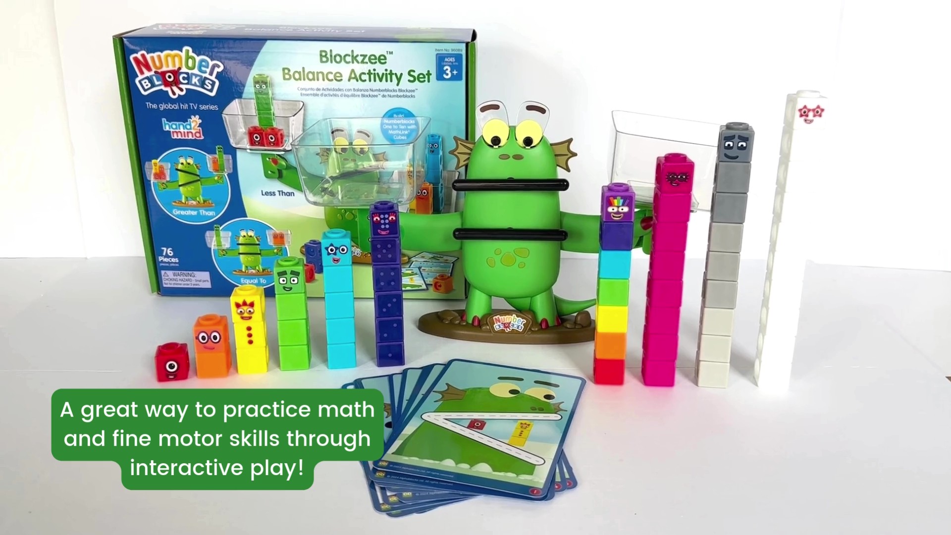 thumbnail video image 2 of hand2mind Numberblocks Blockzee Balance Activity Set, Elementary Math & Counting Toys, Ages 3+, 2 of 8