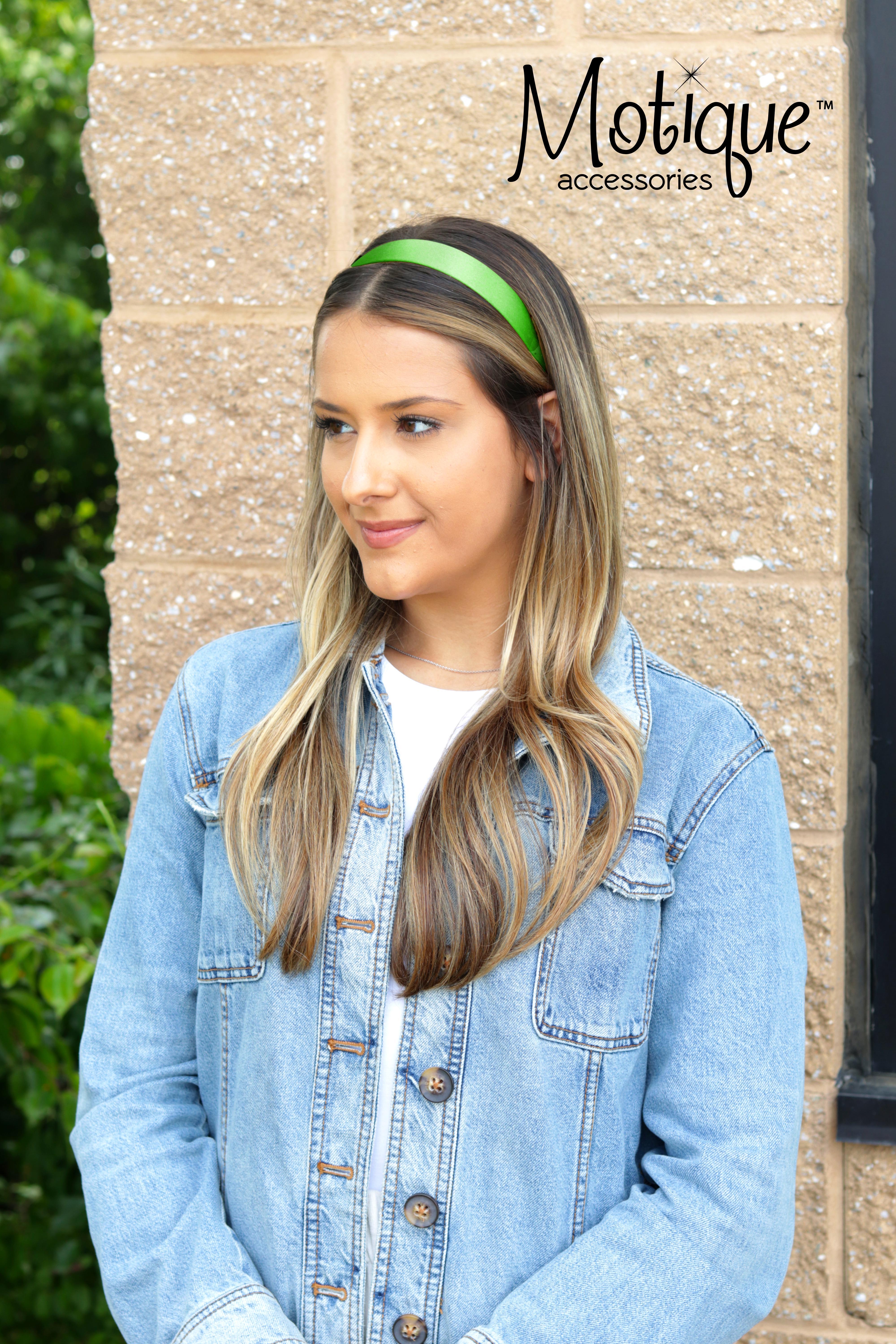 thumbnail video image 2 of Motique Accessories 1 inch Satin Hard Headband (Champagne), 2 of 5