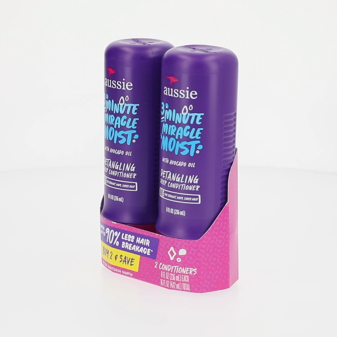 Aussie 3 Minute Miracle Moist Conditioner, Paraben Free, Twin Pk