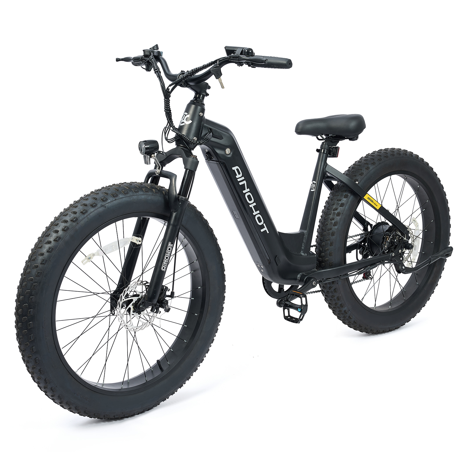 thumbnail video image 2 of AINOHOT Terra Electric Bike for Adults 1000W Peak, 26" Fat Tire Electric Mountain Bike 48V 624WH Battery Ebike, UL2849, 2 of 11
