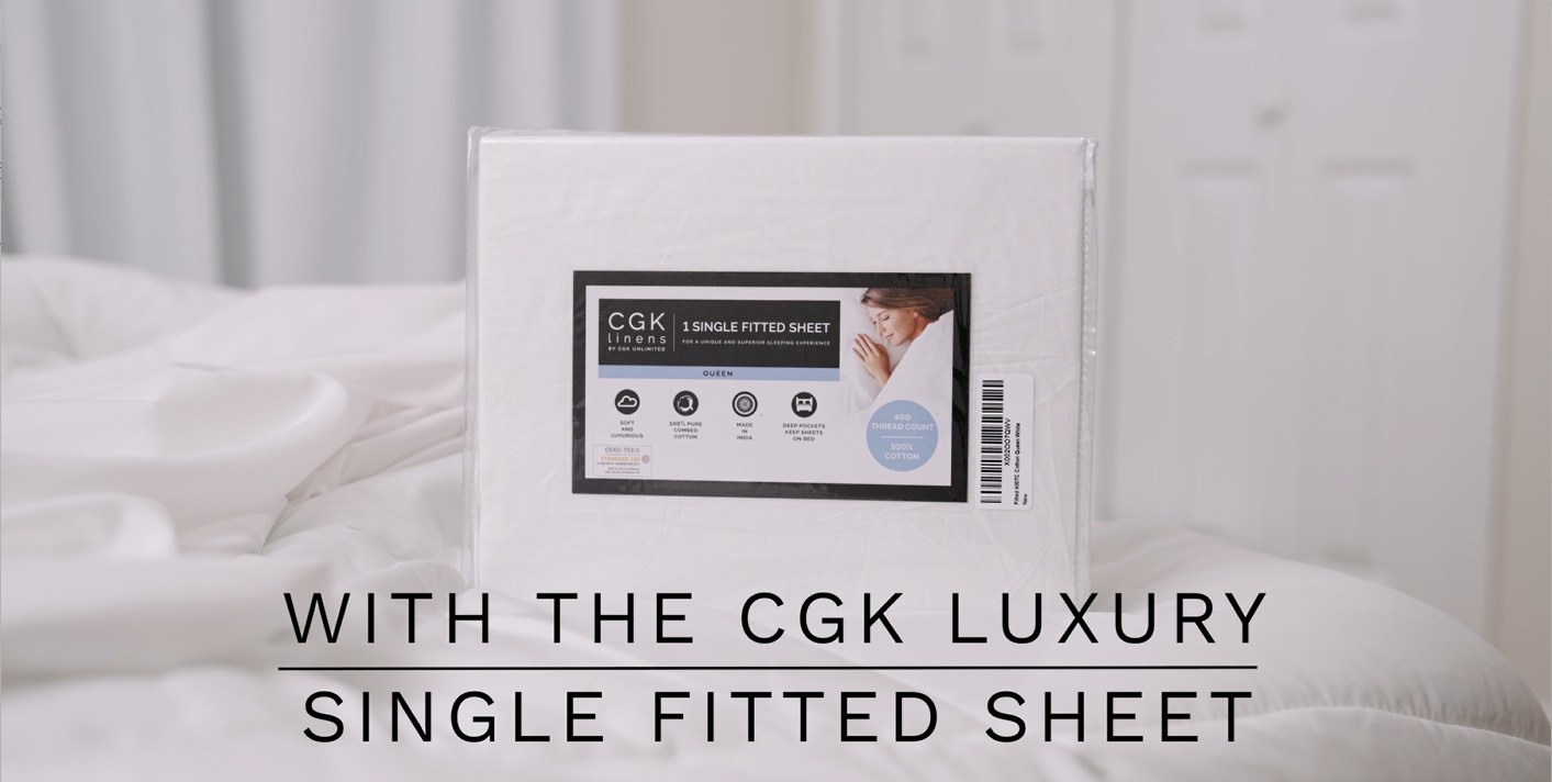thumbnail video image 2 of CGK Linens Hotel Luxury Single Fitted Sheet Only - Twin XL Size Wrinkle-Resistant Bottom Sheet, Fits Mattress Up To 16", Light Gray, 2 of 7
