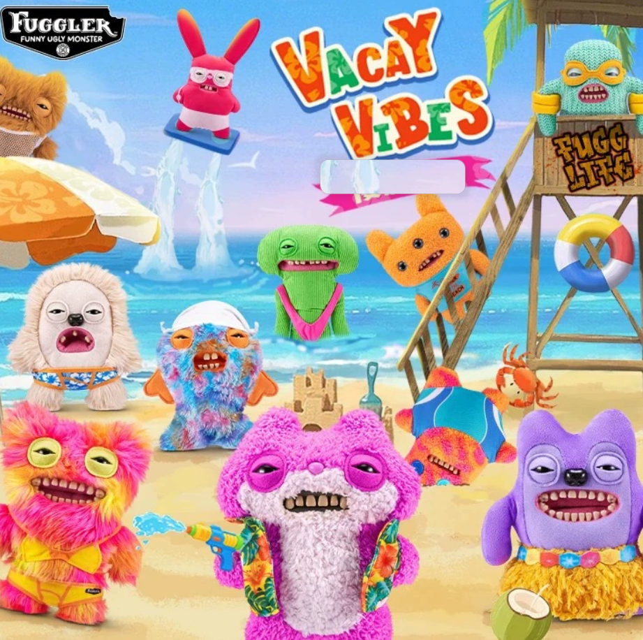 thumbnail video image 2 of Yanxiao Fugg-ler Funny Ugly Monster, New Fugg-ler Stuffed Toys VACAY VIBES Series 9" RABID RABBIT Fugg-ler Plush Toys, Birthday Gifts for Kids Age 4+, RABID RABBIT, 2 of 8