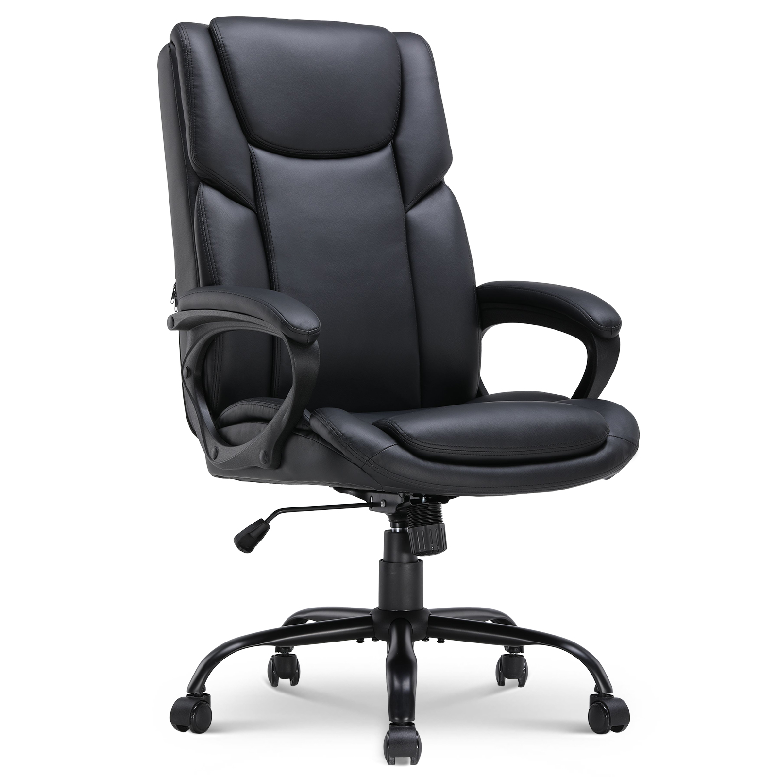 thumbnail video image 3 of Mainstays Executive Ergonomic High Back Leather Home Office Desk Chair, Black, 3 of 18