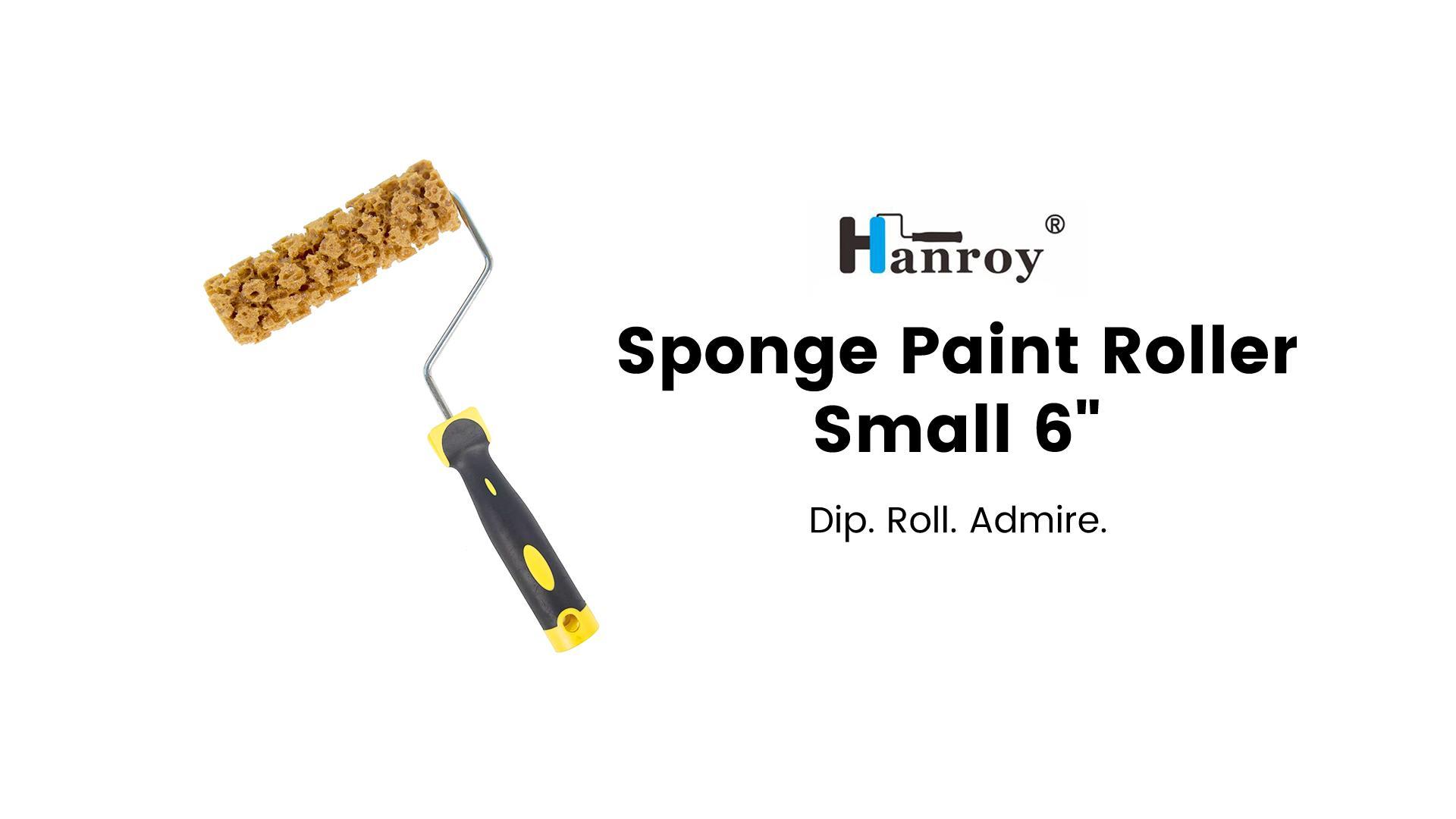 thumbnail video image 2 of Hanroy Sponge Paint Roller, Small 6" Seaweed Texture Roller Brush for DIY Walls Patterns & Home Decor Projects (M60), 2 of 7