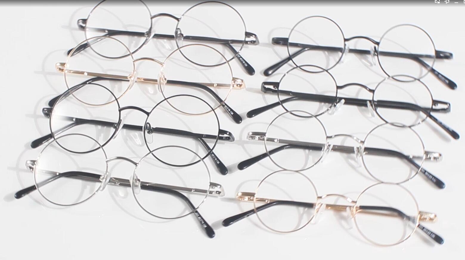 Agstum Retro Round Metal Non-Prescription Optical Eye Glasses Frame ...