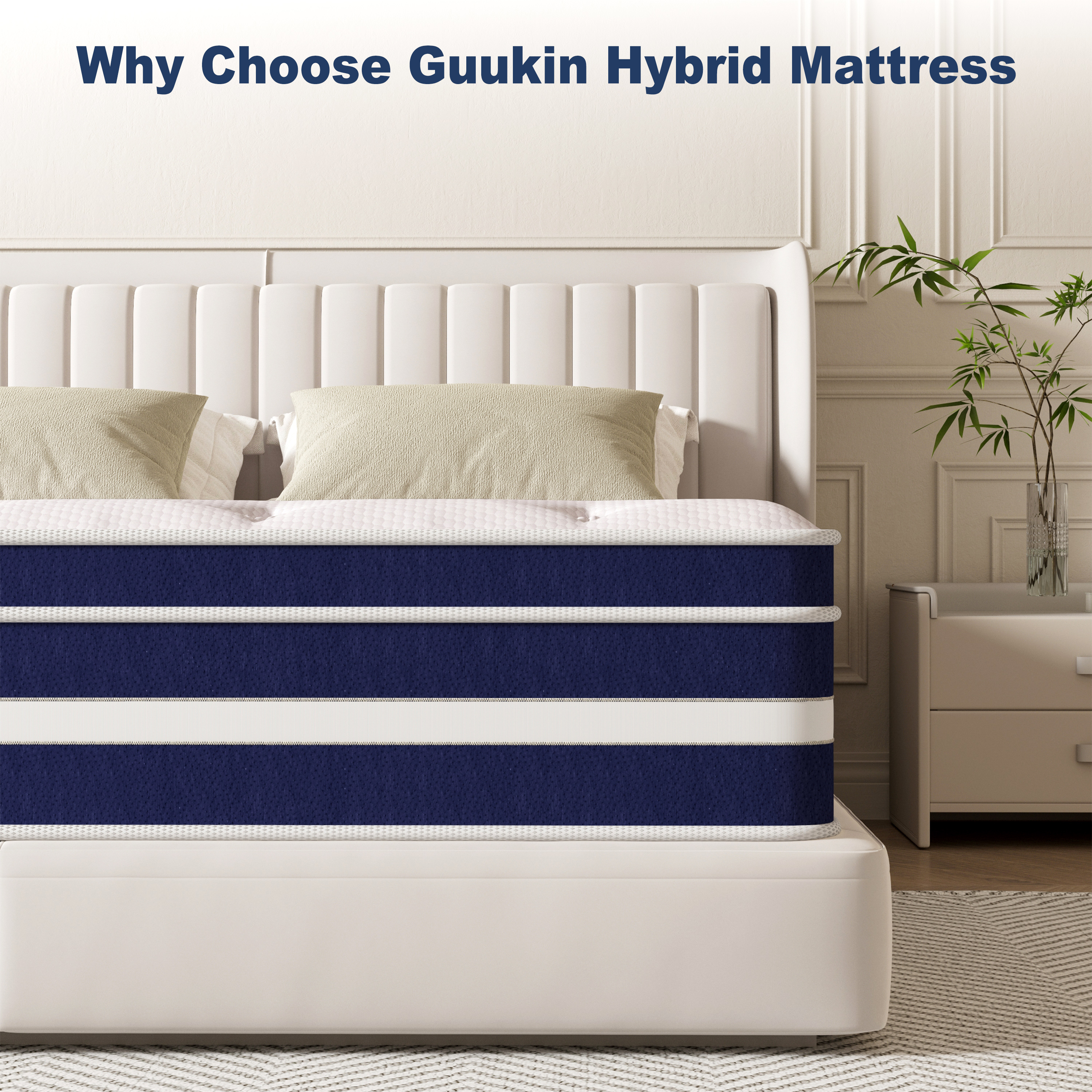 GUUKIN 12 inch King Mattress, Memory Foam & Spring Hybrid