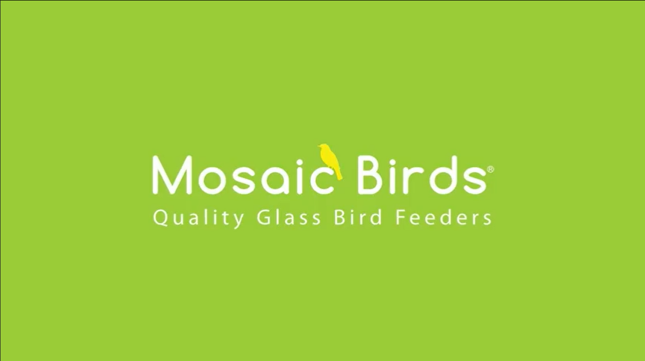 thumbnail video image 2 of Mosaic Birds Recycled Glass and Metal Floral Hanging Bird Feeder for Outdoors, Oriole, Cardinal, Finch Bird Feeder, 2 of 8