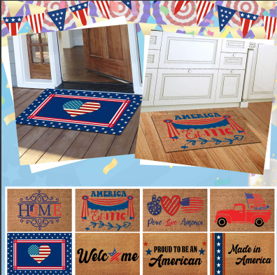 thumbnail video image 2 of 4th of July Doormat Memorial Day Outdoor Door Mat American Flag Star Truck Doormats for Outdoor Entrance Home Sales Today Clearance for Independence Day House Porch Front Door Decoration 16x24In, 2 of 5
