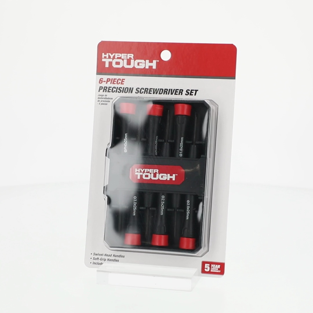 Hyper Tough 6 Piece Precision Screwdriver Set with Storage Case