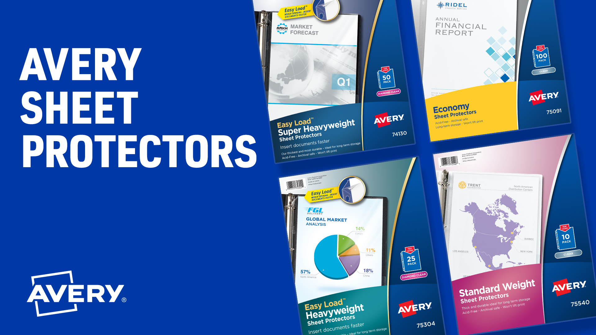 thumbnail video image 2 of (2 pack) Avery Clear Economy Sheet Protectors, Top Load, 100ct (75091), 2 of 9