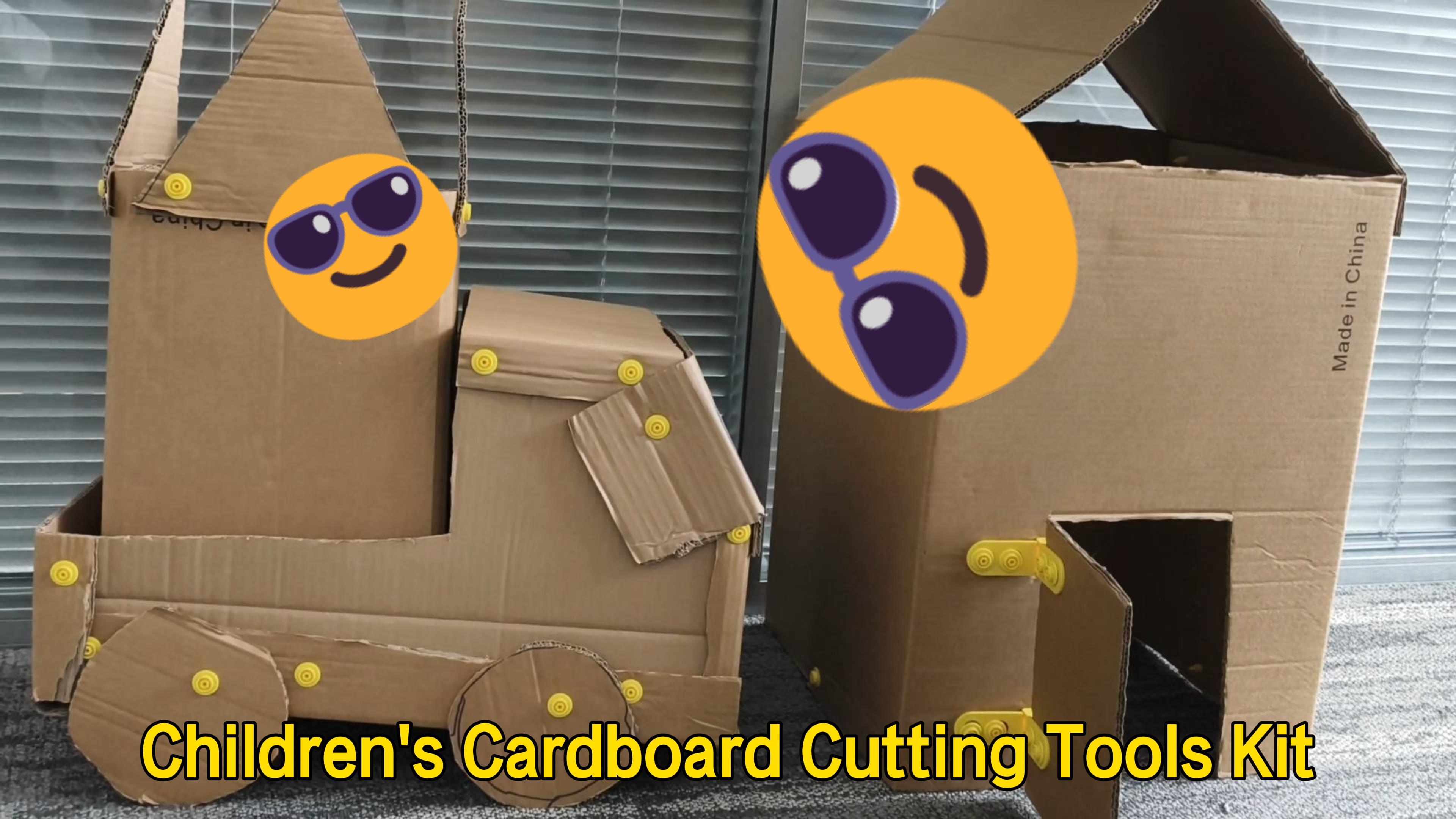 thumbnail video image 3 of 132 PCS Cardboard Cutter Tools for Kids, DIY Construction Cutting Tools Kit & Educational Toys for Family & Team Projects – Creative STEM Building Kit for Boys & Girls Ages 5+, 3 of 9