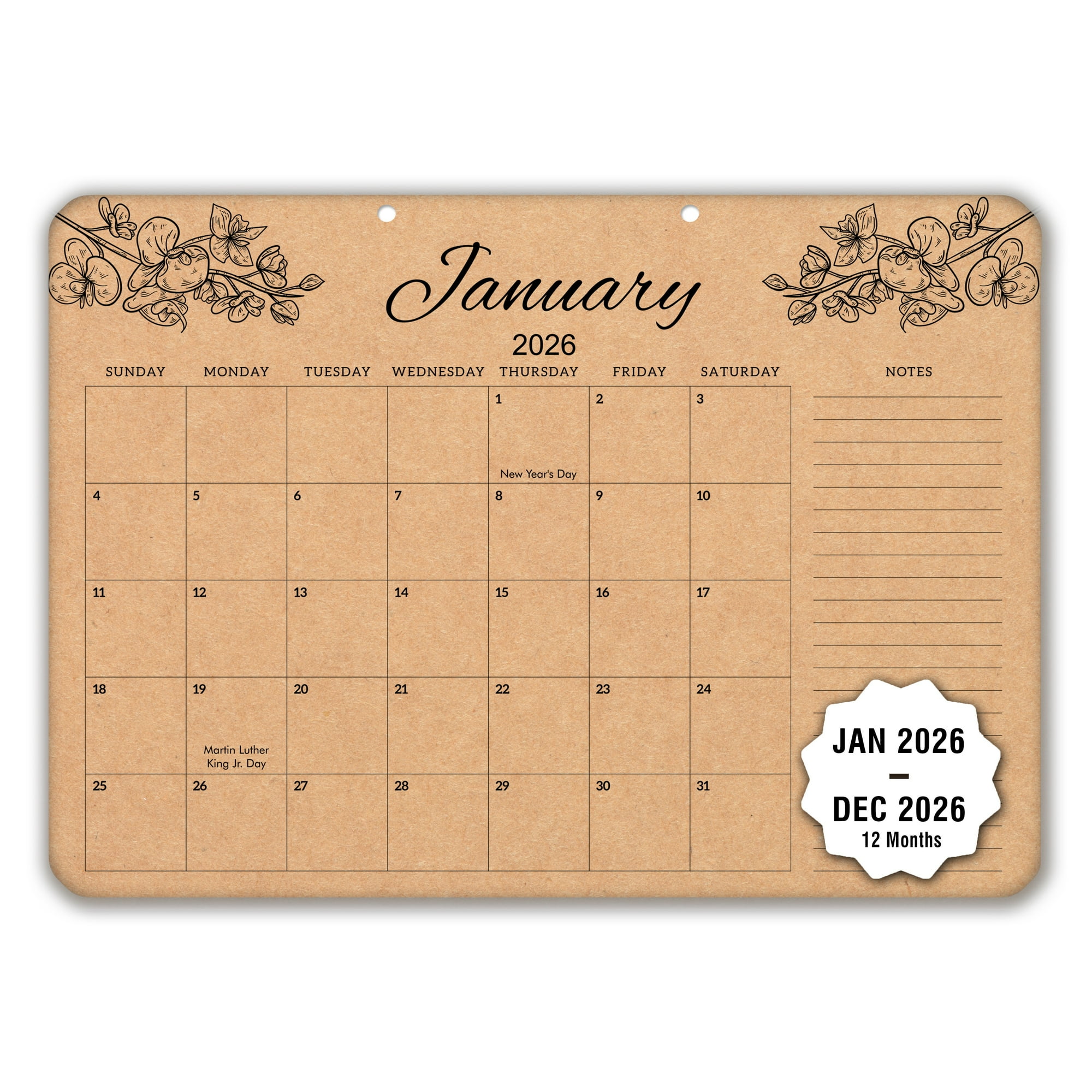 thumbnail video image 2 of Mudrit 2026 Desk Calendar 12 months desk blotter from Jan 2026 to Dec 2026 with colouring pages Large size 12"x 17", 2 of 9