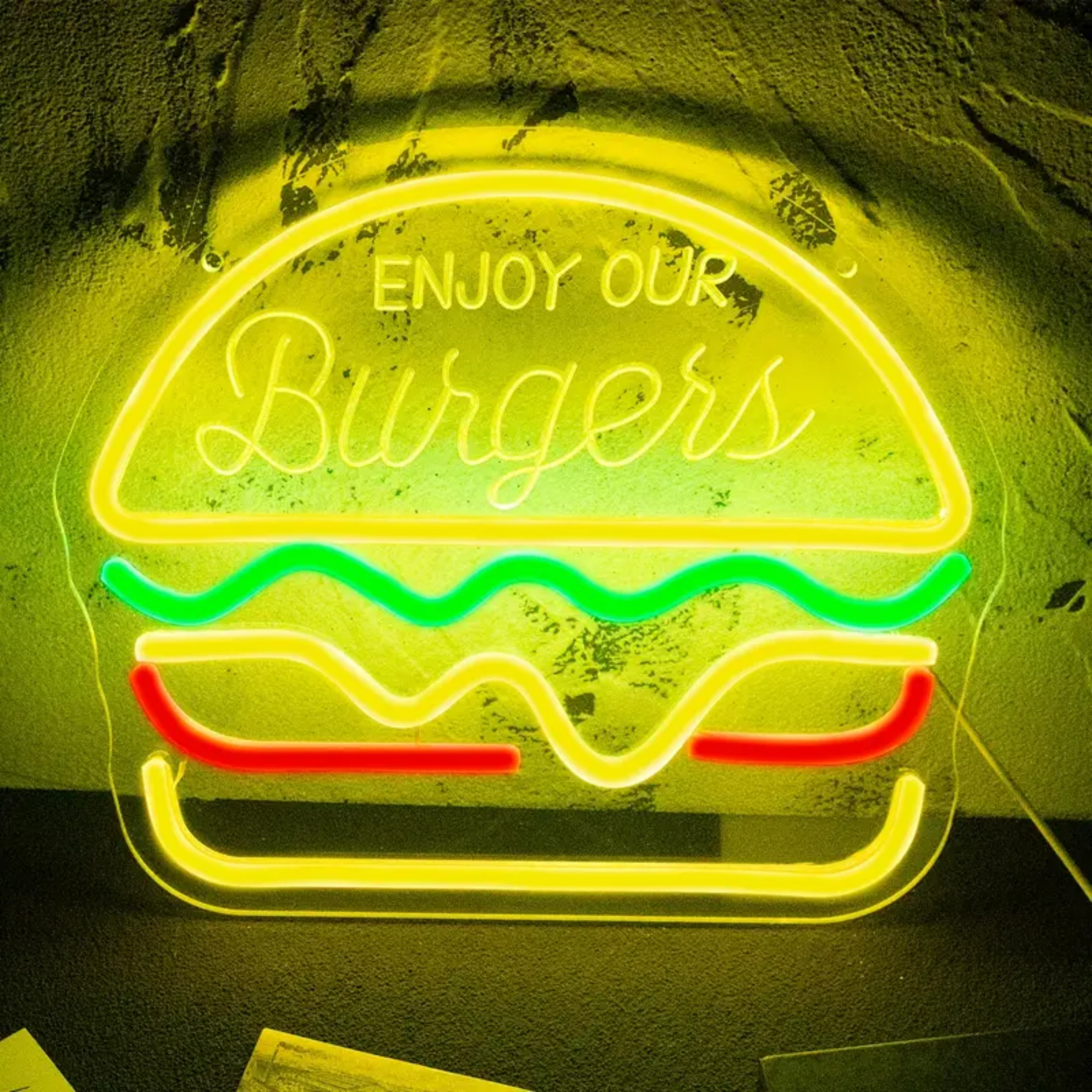 thumbnail video image 2 of UPONRAY Hamburger Neon Signs, 11.8"*10.23" Dimmable & USB-Powered LED Neon Light, Stylish Wall Decor for Fast Food Restaurant, Snack Cart, Shop, Bar, Kitchen, 2 of 8
