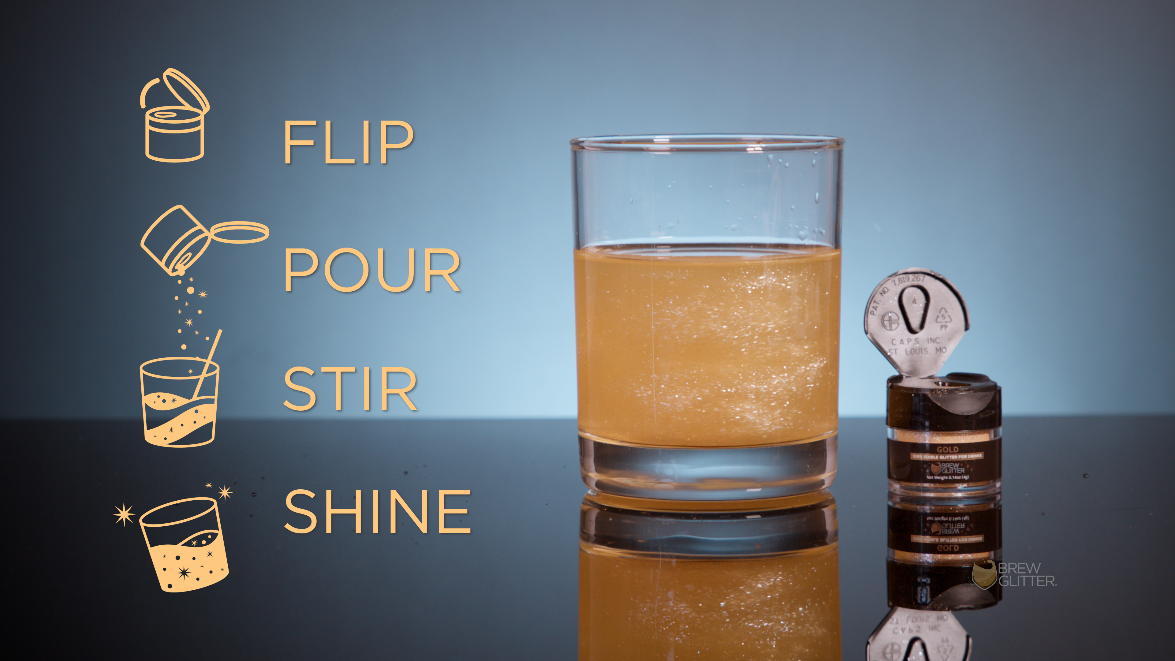 thumbnail video image 2 of Brew Glitter - Gold Edible Drink Glitter - Bold Sparkle, Beverage-Safe, 25g Spray Pump, 2 of 8