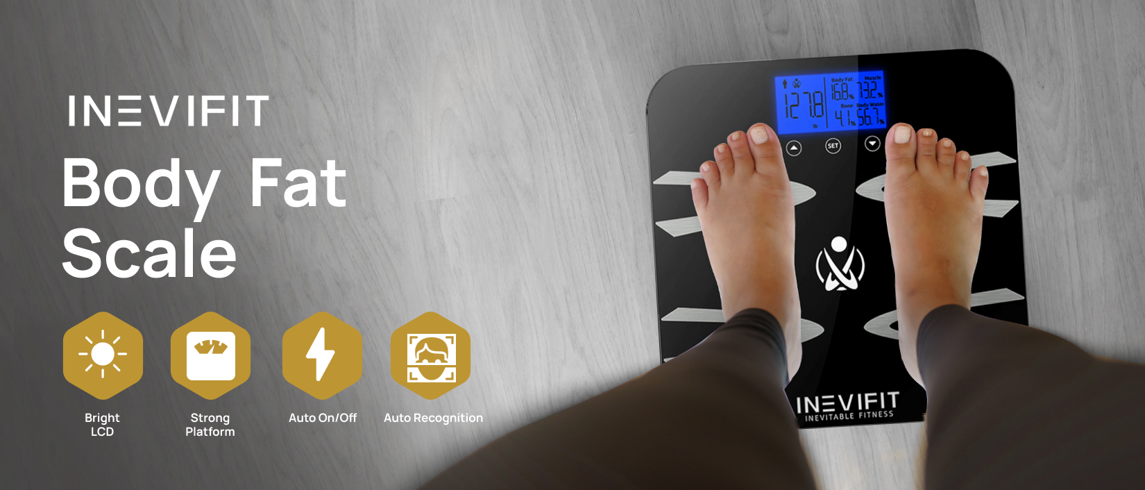 thumbnail video image 3 of INEVIFIT BODY-ANALYZER SCALE, Highly Accurate Digital Bathroom Body Composition Analyzer, Measures Weight, Body Fat, Water, Muscle, BMI, Visceral Fat & Bone Mass for 10 Users. 5-Year Warranty - Black, 3 of 9