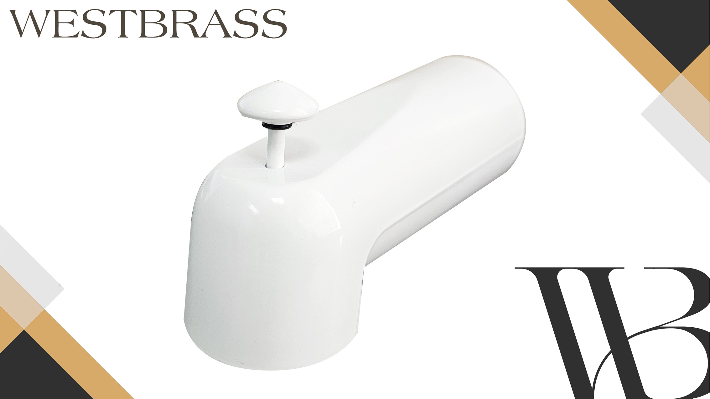 thumbnail video image 2 of Westbrass 7" Reach Wall Mount Tub Spout with Diverter, Powder Coat White, 2 of 10