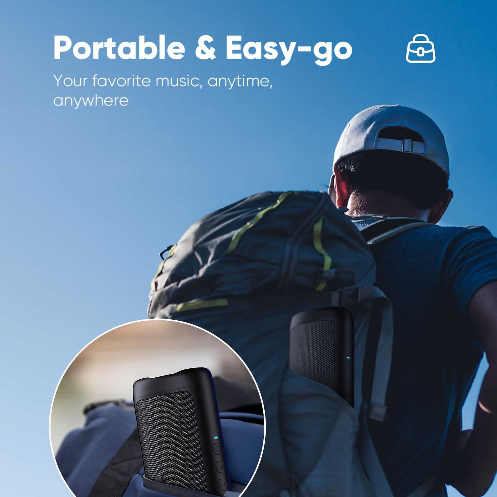 thumbnail video image 2 of cooboom Bluetooth Speaker, HD Sound, Portable Wireless for Outdoor, IPX5 Waterproof, 20H Playtime, TWS Pairing., 2 of 10