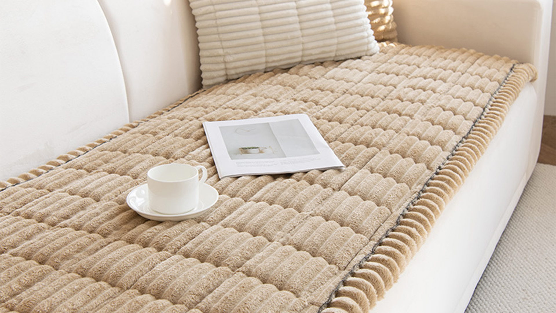 thumbnail video image 2 of Pawcart Couch Cover, Paw Lounge Plush Pet Couch Cover, Non-Slip Washable Couch Covers for Home, 2 of 16