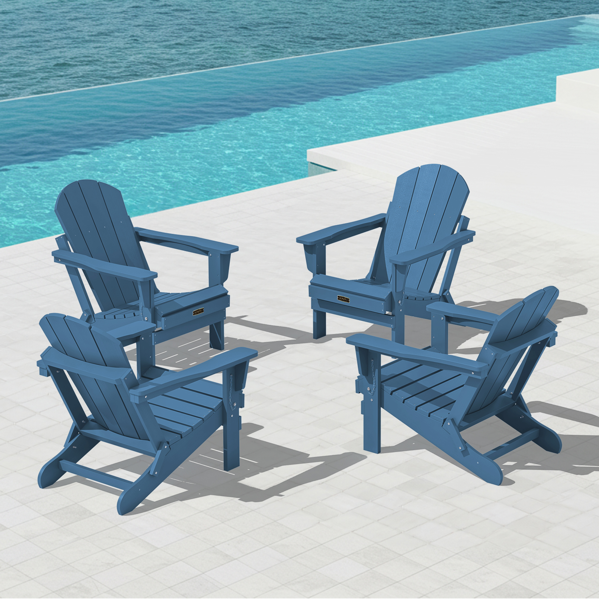 thumbnail video image 2 of SERWALL Folding Adirondack Chair for Patio, Patio Seat, Weather Resistant Adirondack Chair for Outdoor, Lawn, Garden, Backyard Deck, Fire Pit Chair, Rose Pink, 2 of 9