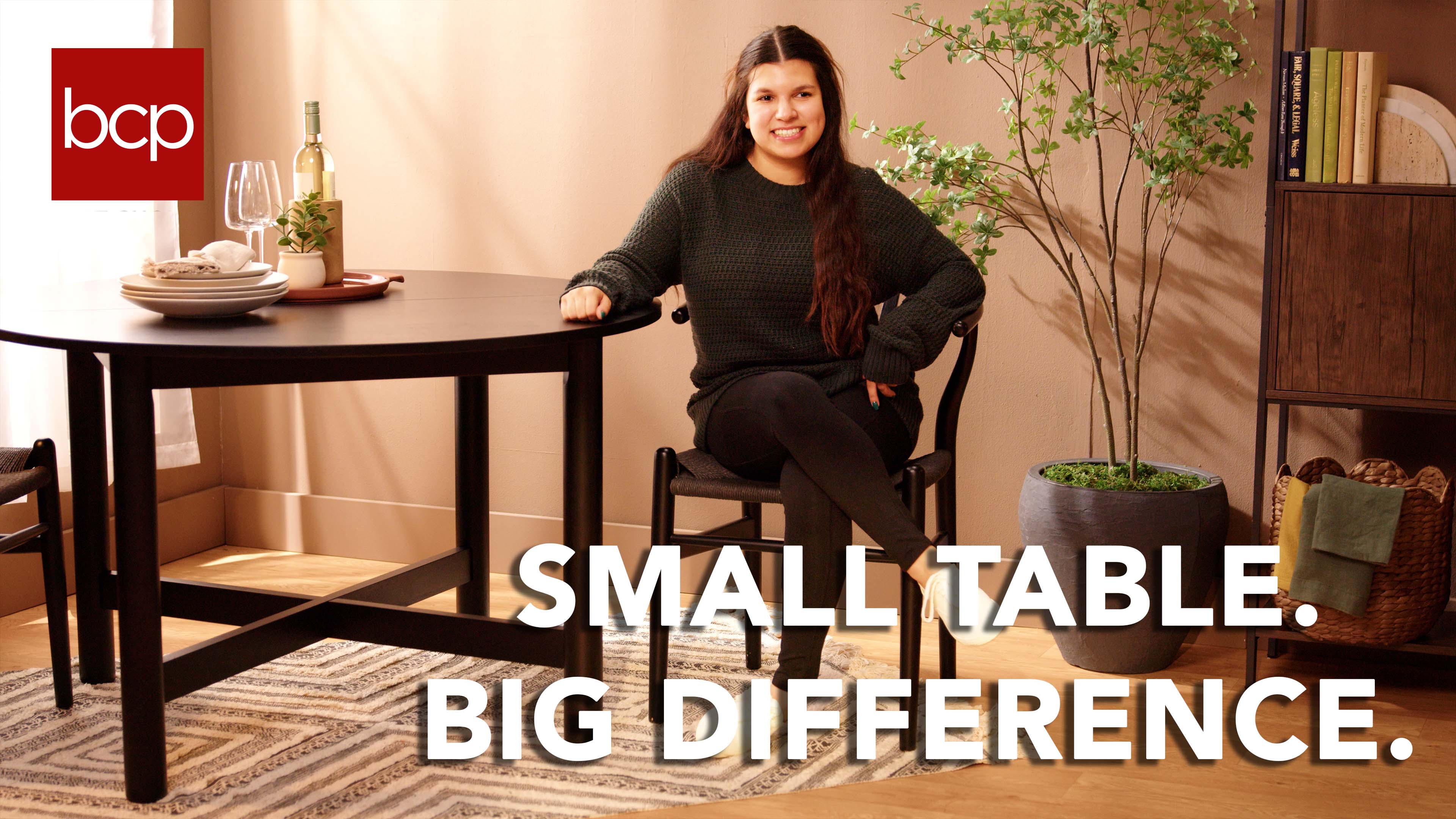 thumbnail video image 2 of Best Choice Products 47In Round Solid Wood Dining Table, Modern Farmhouse Table For 4, Space Saving, Easy Assembly - Black, 2 of 11