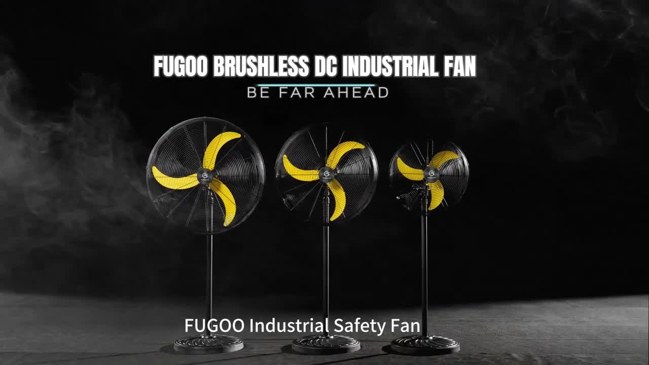thumbnail video image 2 of Fugoo 20" Waterproof Pedestal Fan, All Sealed BLDC Motor, 4-Speed,  1200-4000 CFM, 2 of 10