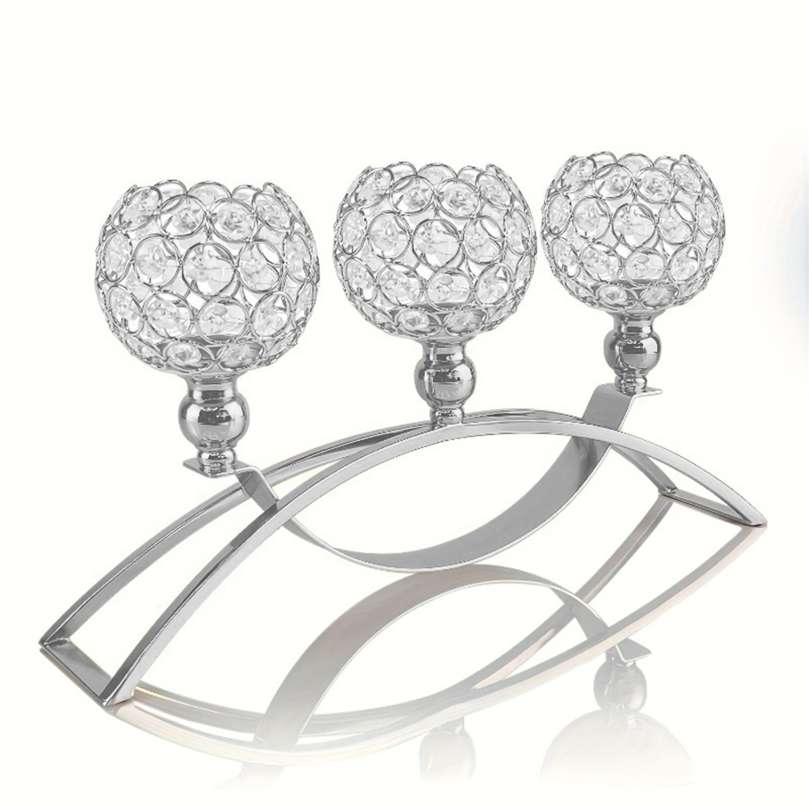 thumbnail video image 2 of YZEGDCH Valentines Silvery Candle Holders for Table Centerpiece, 3 Arms Metal Candelabra Candlestick Holder for Home Decor, Wedding, Dinning, Party, Anniversary, Valentines Birthday Party Decorations, 2 of 9