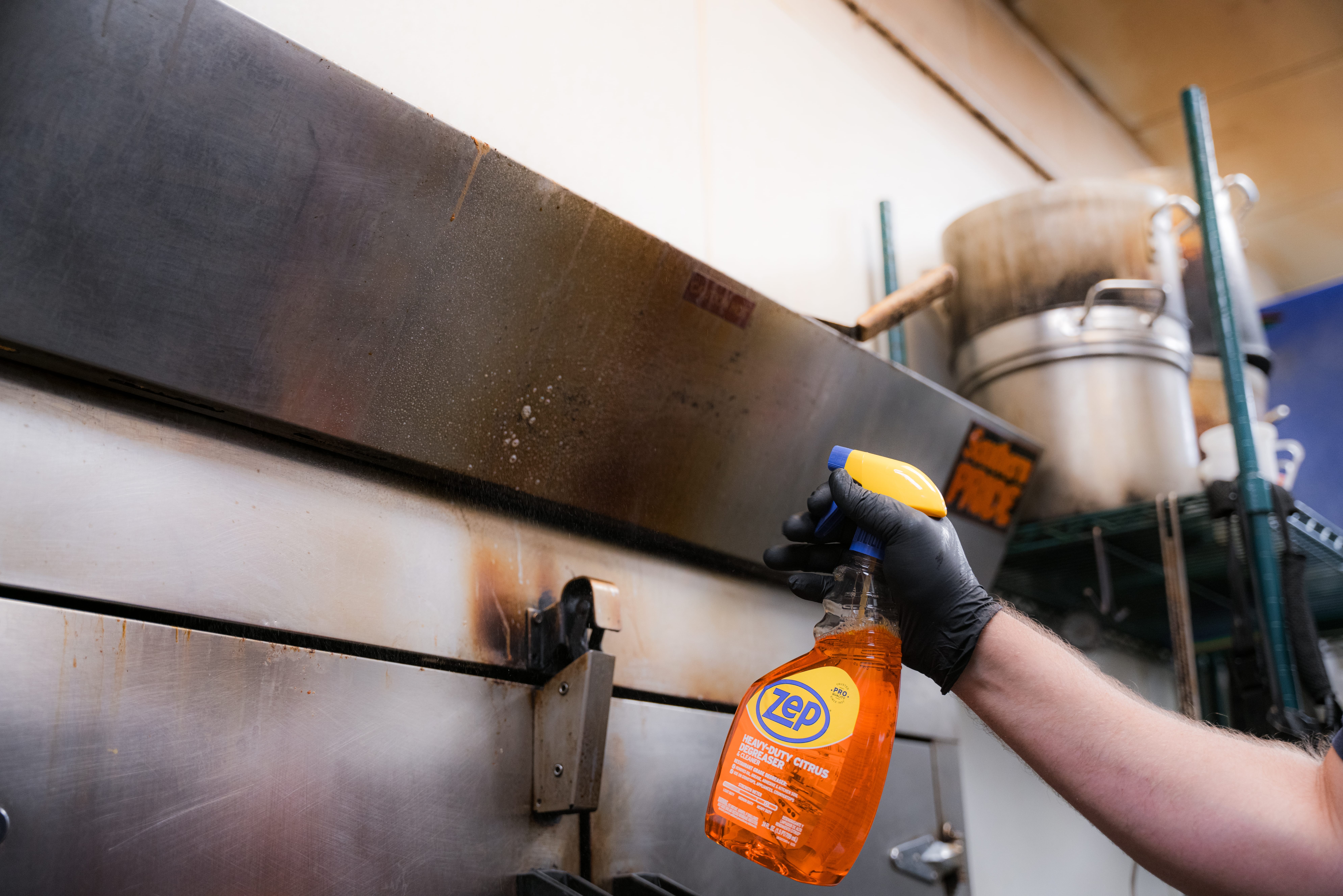 thumbnail video image 2 of Zep Heavy-Duty Citrus Cleaner - 32 oz (Case of 12) ZUCIT32 - Removes Oil, Grease, Adhesive and Kitchen Soil, 2 of 10