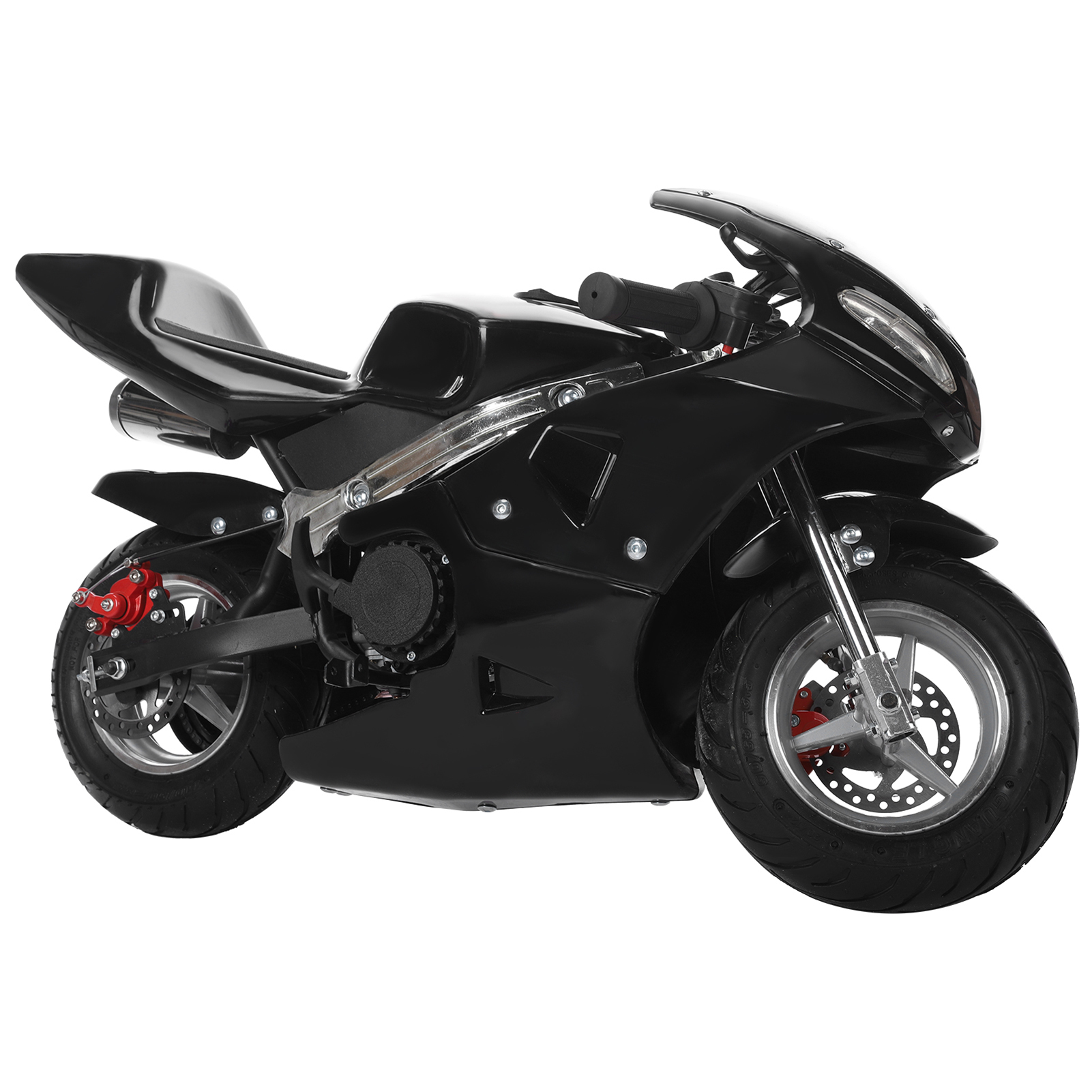 thumbnail video image 2 of High Brightness Dual Headlights Rubber Handlebar Mini Motorcycle Strong Power 2-Stroke 49cc Over 13 Years Old Pocket Gas Motorbike, 2 of 14