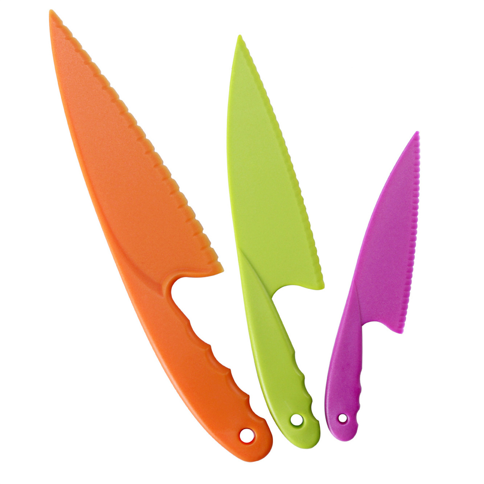 thumbnail video image 2 of Happon Set of 6 Plastic Kid Knives for Kids Toddler Children Cooking Safe Kitchen Knife Set for Cutting Lettuce Knife Salad Knives, 2 of 7