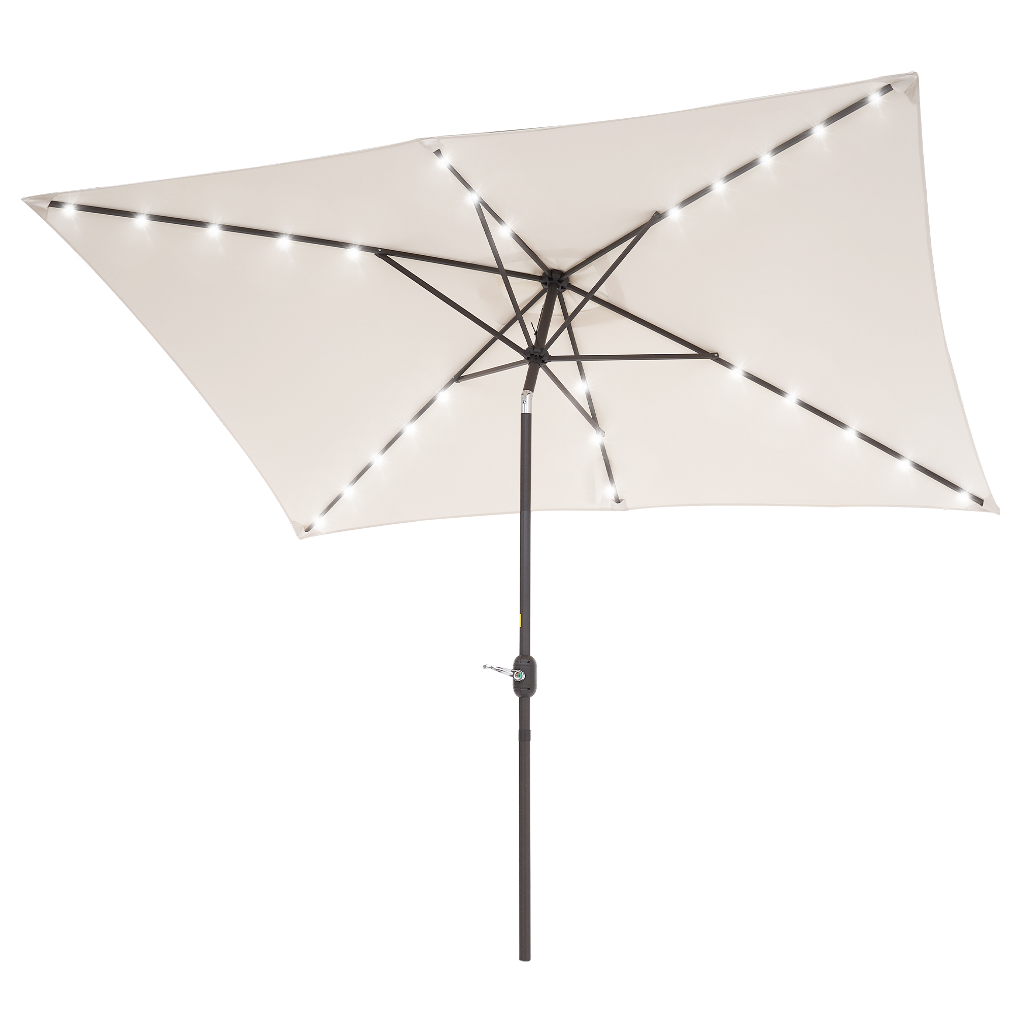 thumbnail video image 2 of ACEGOSES 10 x 6.5ft LED Rectangle Outdoor Patio Deck Market Outside Table Umbrellas with Non-Fading Polyester canopy,Sand, 2 of 10
