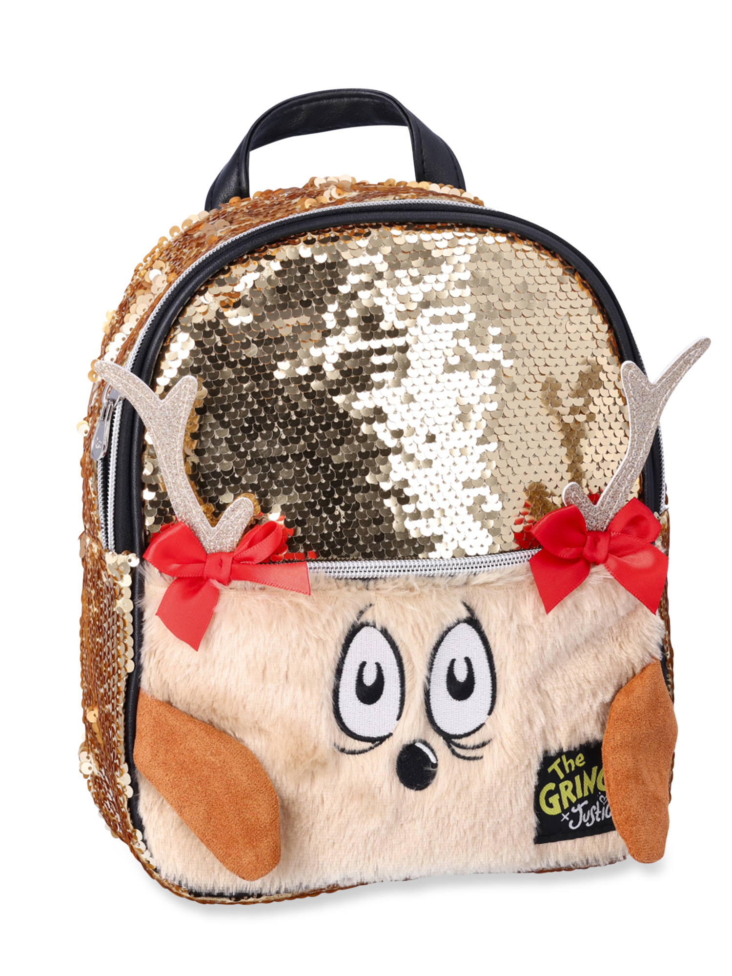 Justice The Grinch Girls Max Reindeer Sequin Mini Backpack 