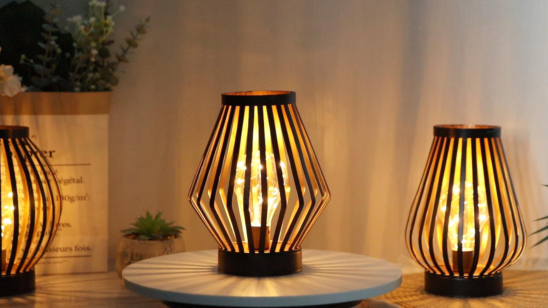 thumbnail video image 2 of 8.5“H Metal Cage LED Lantern Battery Powered Cordless Accent Light with LED Edison Style Bulb Great for Weddings Parties Patio Events Gifts for Indoors Outdoors, 2 of 6
