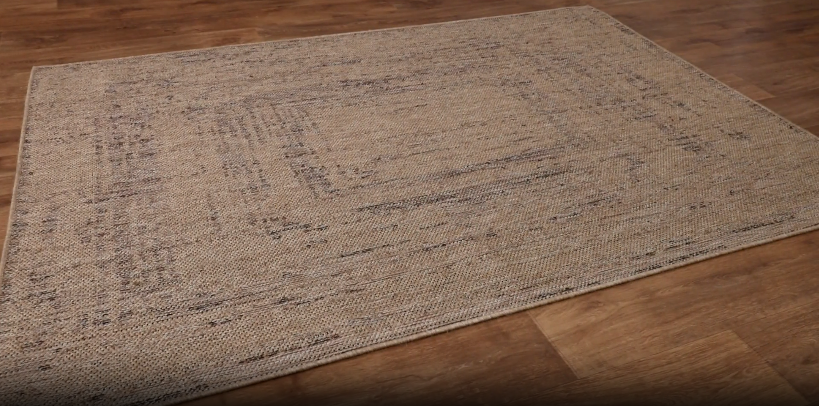 thumbnail video image 2 of Indoor & Outdoor Rug Modern Boho Style in Beige, 2 of 6