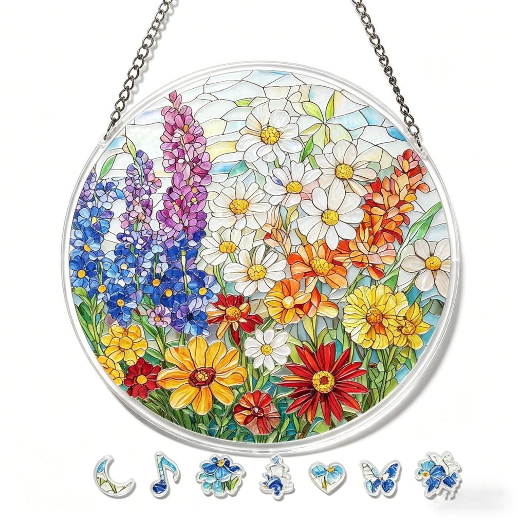 thumbnail video image 2 of POLISE Spaces Acrylic Jigsaw Puzzle Suncatcher Tiffany Style Stained Glass Sun Catcher Tropical Beach Sunset Decor For Coastal Home Patio 7.4Inch Mother's Day Gifts, 2 of 6