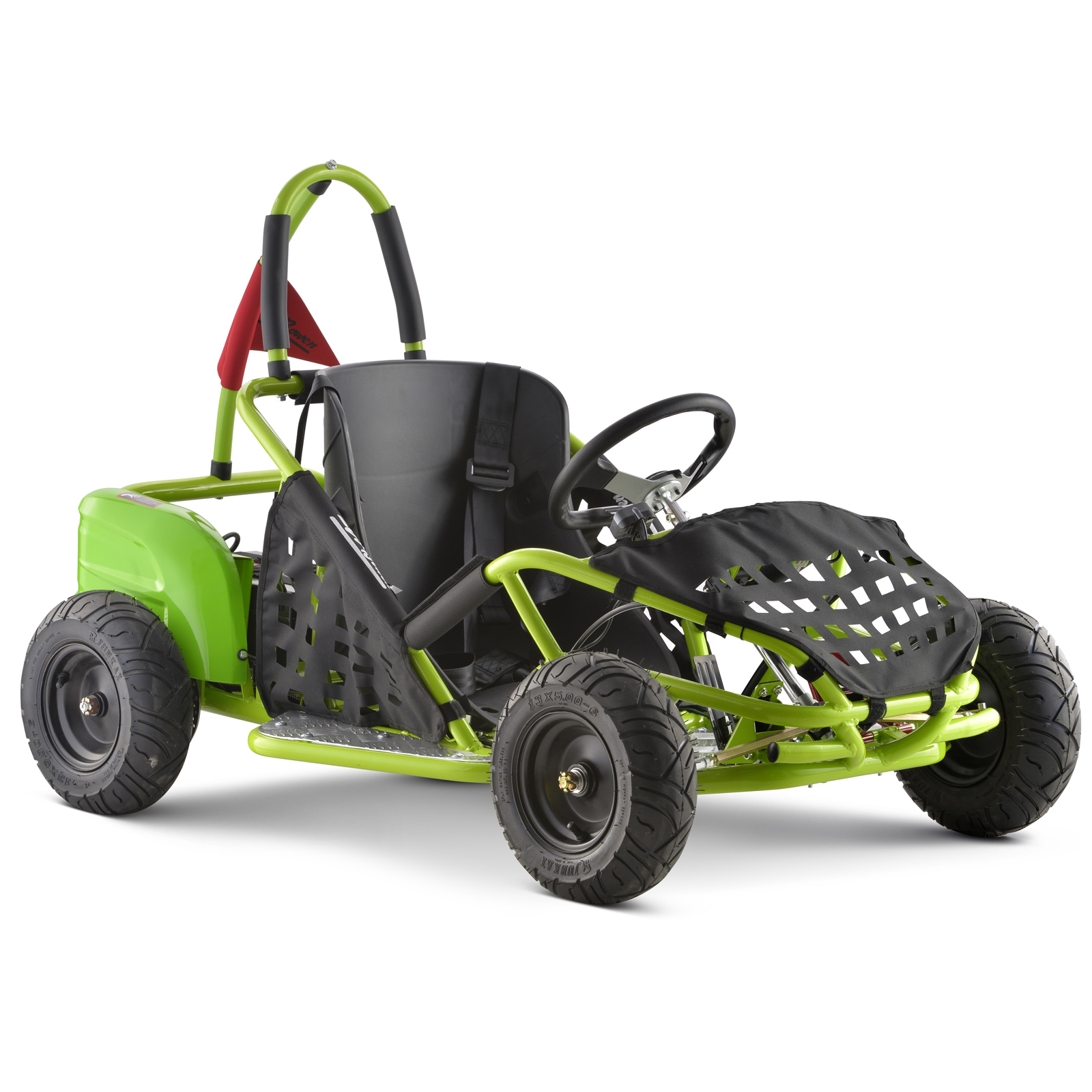 thumbnail video image 2 of Aoemoe 48V Electric Go-Kart 1000W Brushless Speed Machine, 20 mph Top, 13" All-Terrain Tires, Tubular Steel Frame, 3-Step Lock, Hydraulic Disc Brake,Red, 2 of 8