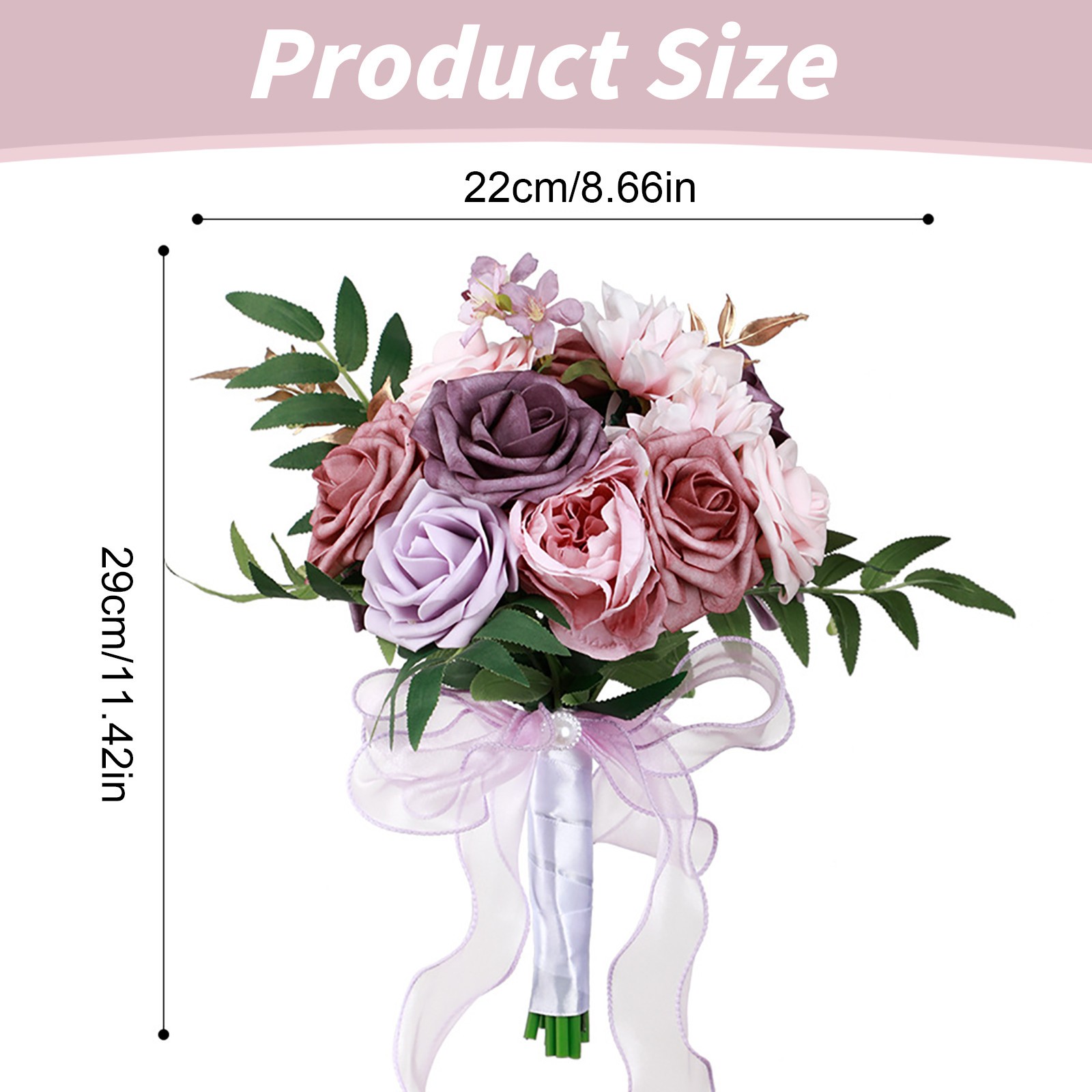 thumbnail video image 2 of Clearance Artificial flowers under $5,Holding Flowers Wedding Flower Floral Decor Greenery Decor Reveal Flower Girl Bouquet Rose Outdoor Bridal Petals Bouquets Cute Faux Decoration Artificial B, 2 of 8