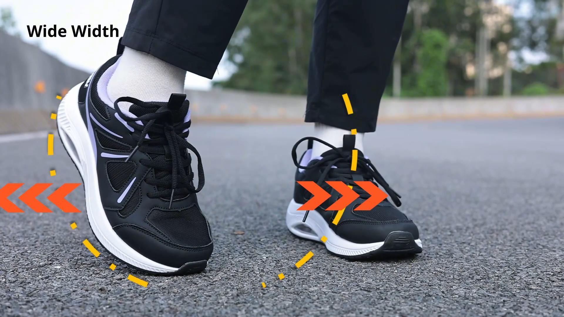 thumbnail video image 2 of Artlea Wide Walking Shoes for Women Arch Support Plantar Fasciitis Tennis Sneakers Wide Toe Box Orthotic Shoes for Long Standing, Size 6.5-11, 2 of 7