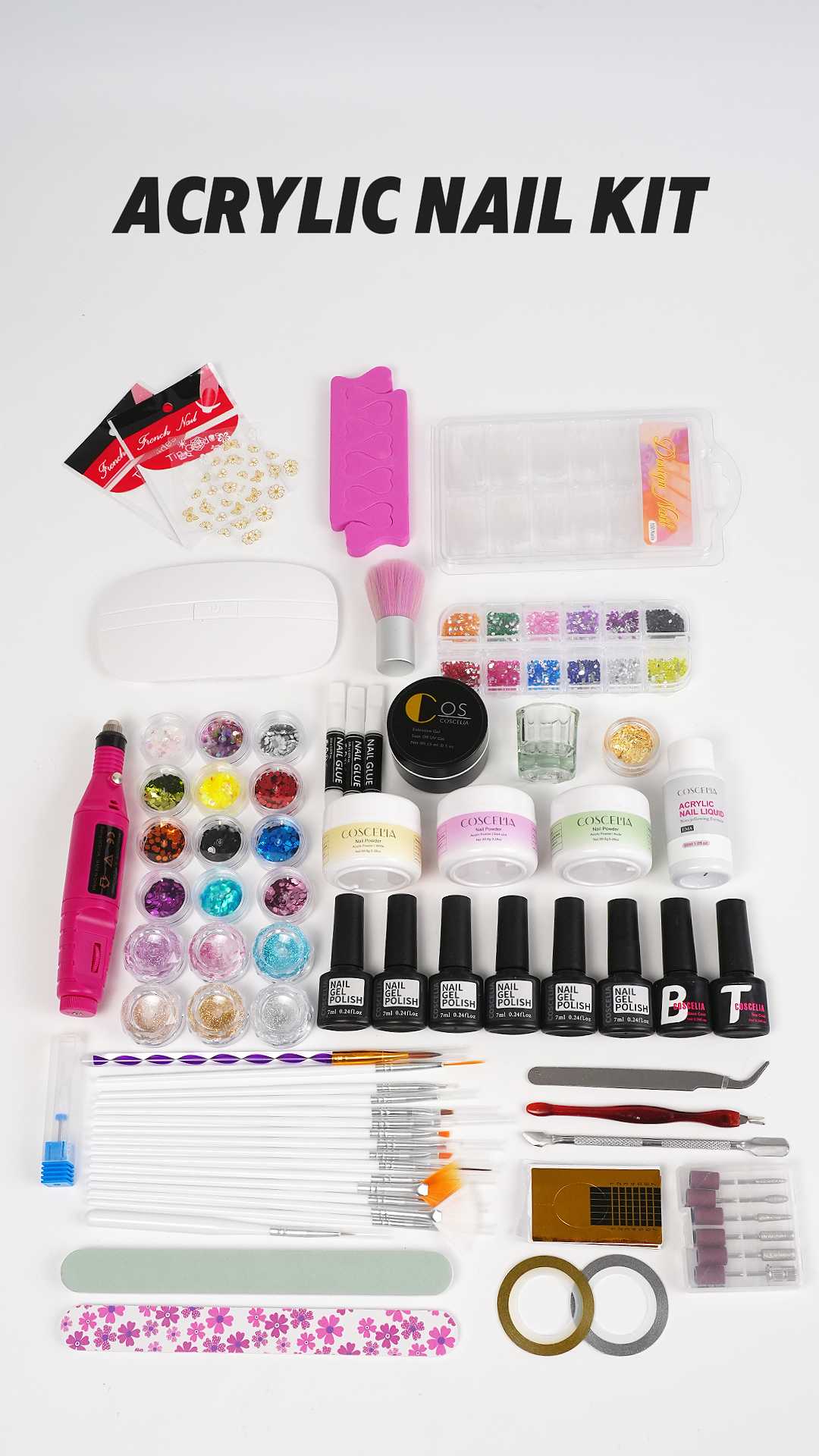 thumbnail video image 2 of COSCELIA Acrylic Nail Kit Complete Set 3PC Acrylic Powder 6pcs Gel Polish Set 100pcs Acrylic Nail Tips Manicure Art Gift for Women, 2 of 13