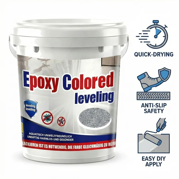 thumbnail video image 2 of Epoxy Colored Sand Self Leveling Floor Paint, Epoxys Colored Sand Self Leveling, Epoxy Floor Paint, for Basement, Wood Floors, Garage and Outdoor (Sky Blue,0.5kg/1.1lb), 2 of 11