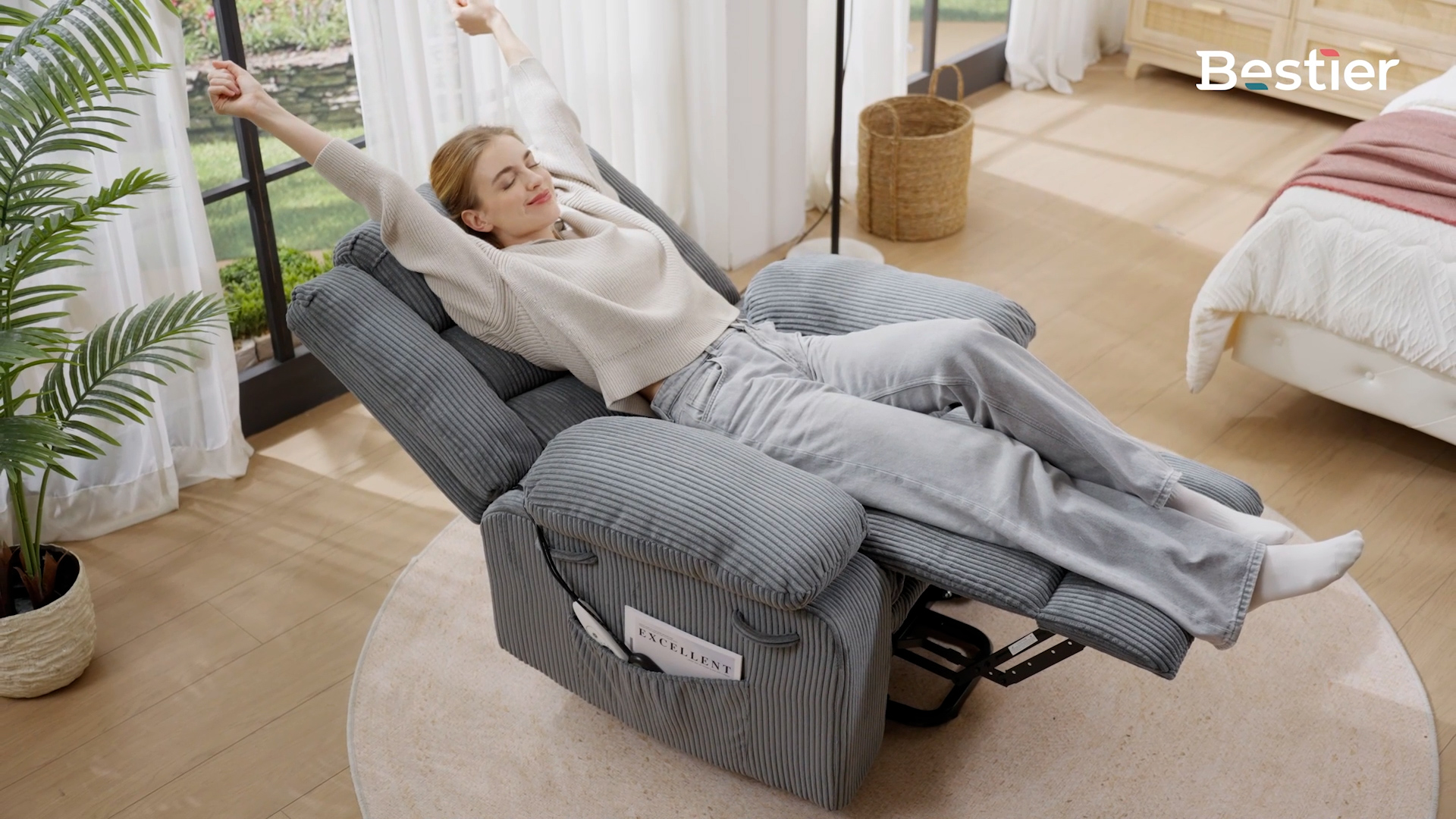 thumbnail video image 2 of Bestier Massage Recliners for Elderly, Power Lift Recliner Chair with Heat and Vibration for Living Room,Grey, 2 of 11