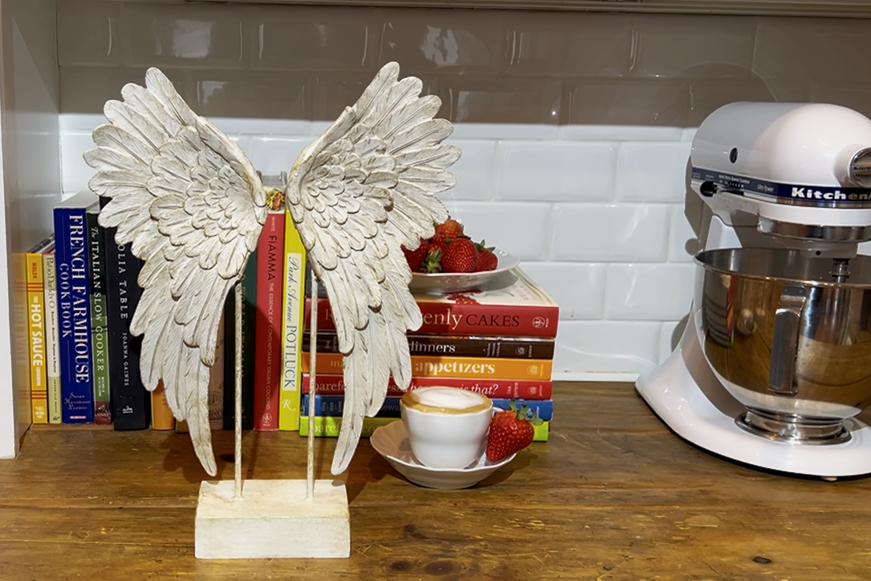 thumbnail video image 2 of WHW Angel Wings Decorative Figurine, 15 Inches Tall, Polyresin, 2 of 9