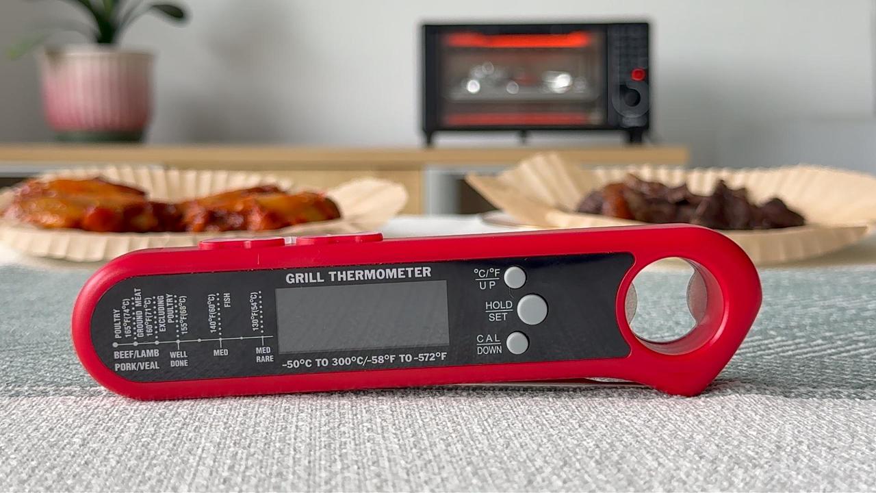 thumbnail video image 2 of AGCAN Digital Meat Thermometer with Dual Probe, Instant Read Food Thermometers with Glove for Oven Grilling Cooking, 2 of 10
