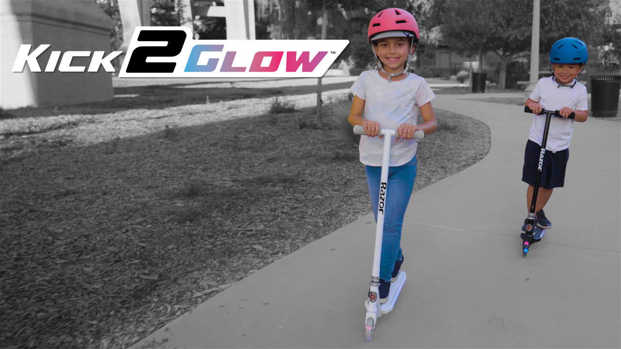 Razor, Kick 2 Glow Steel Kick Scooter, Glow LEDs, Black - Walmart.com