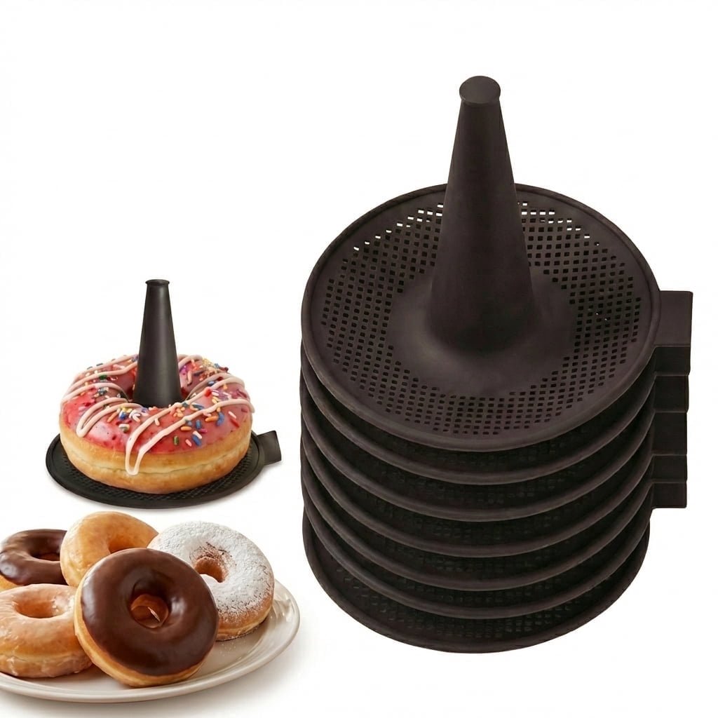 thumbnail video image 2 of 6 Pack Silicone Donut and Bagel Baking Molds, Nonstick Reusable Silicone Donut Pan for Home Baking, 2 of 7