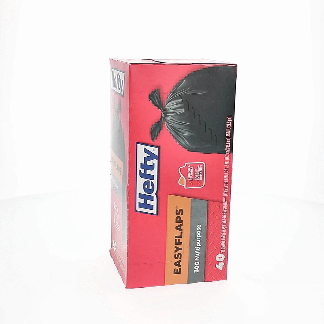 ★30s★40s★SAFE T FLAP★BIG MAC★SANFORIZE Hefty Easy Flaps Multipurpose Large Trash Bags, 30 Gallon, 40
